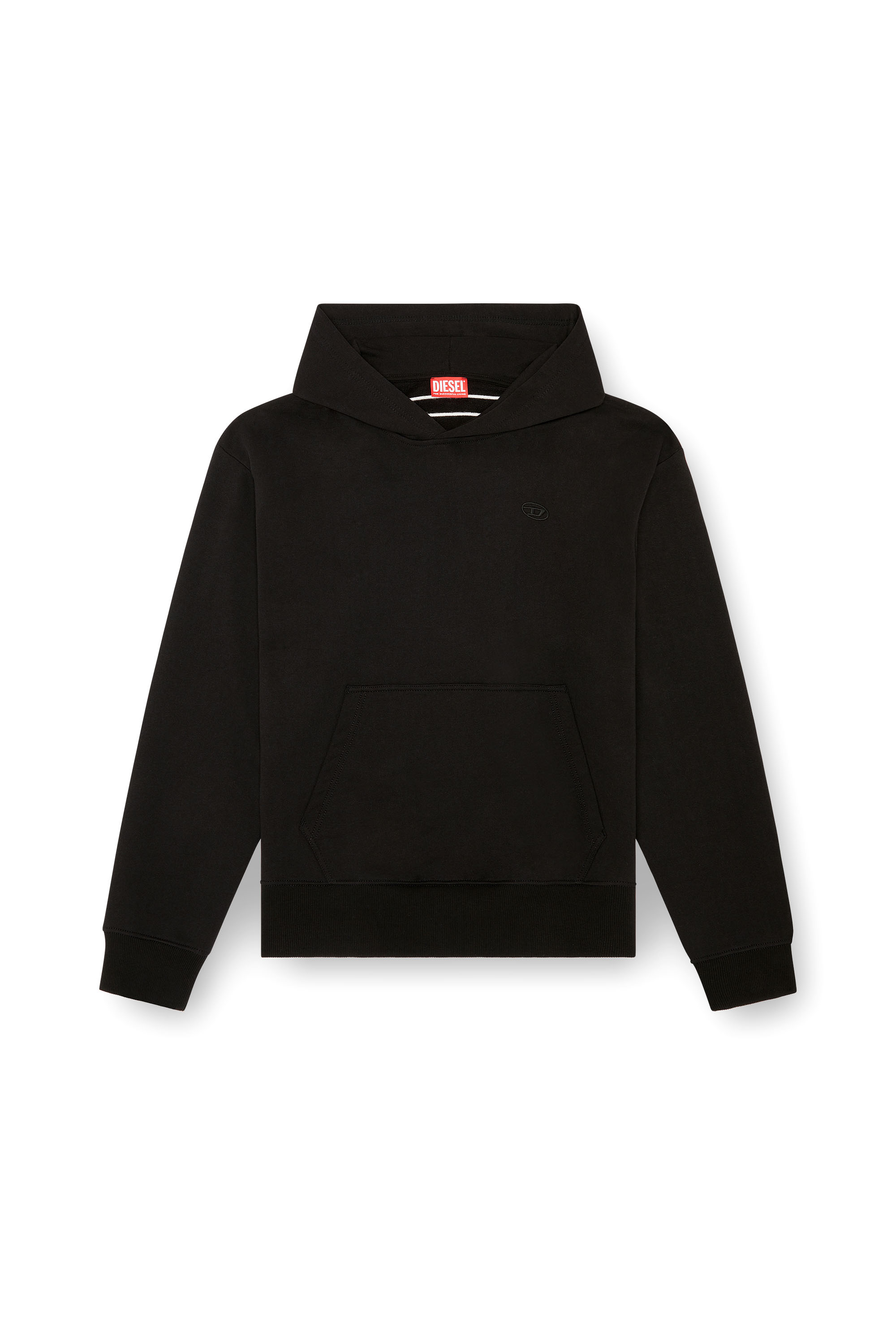 Diesel - S-MACS-HOOD-MEGOVAL-D, Man's Hoodie with logo embroidery in Black - 2