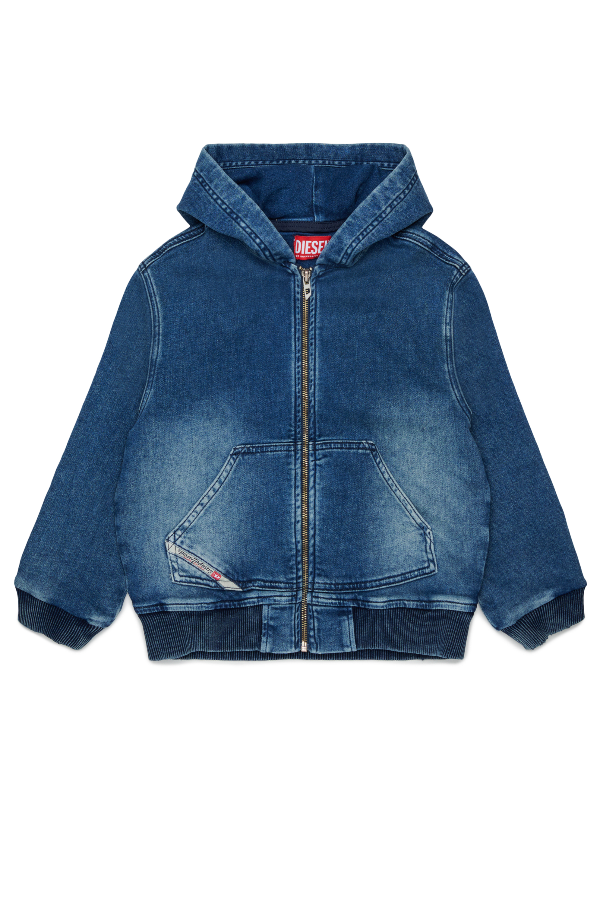Diesel - STIMM-OVER JJJ, Man's Zip-up hoodie in JoggJeans&reg; in Dark Blue - 1