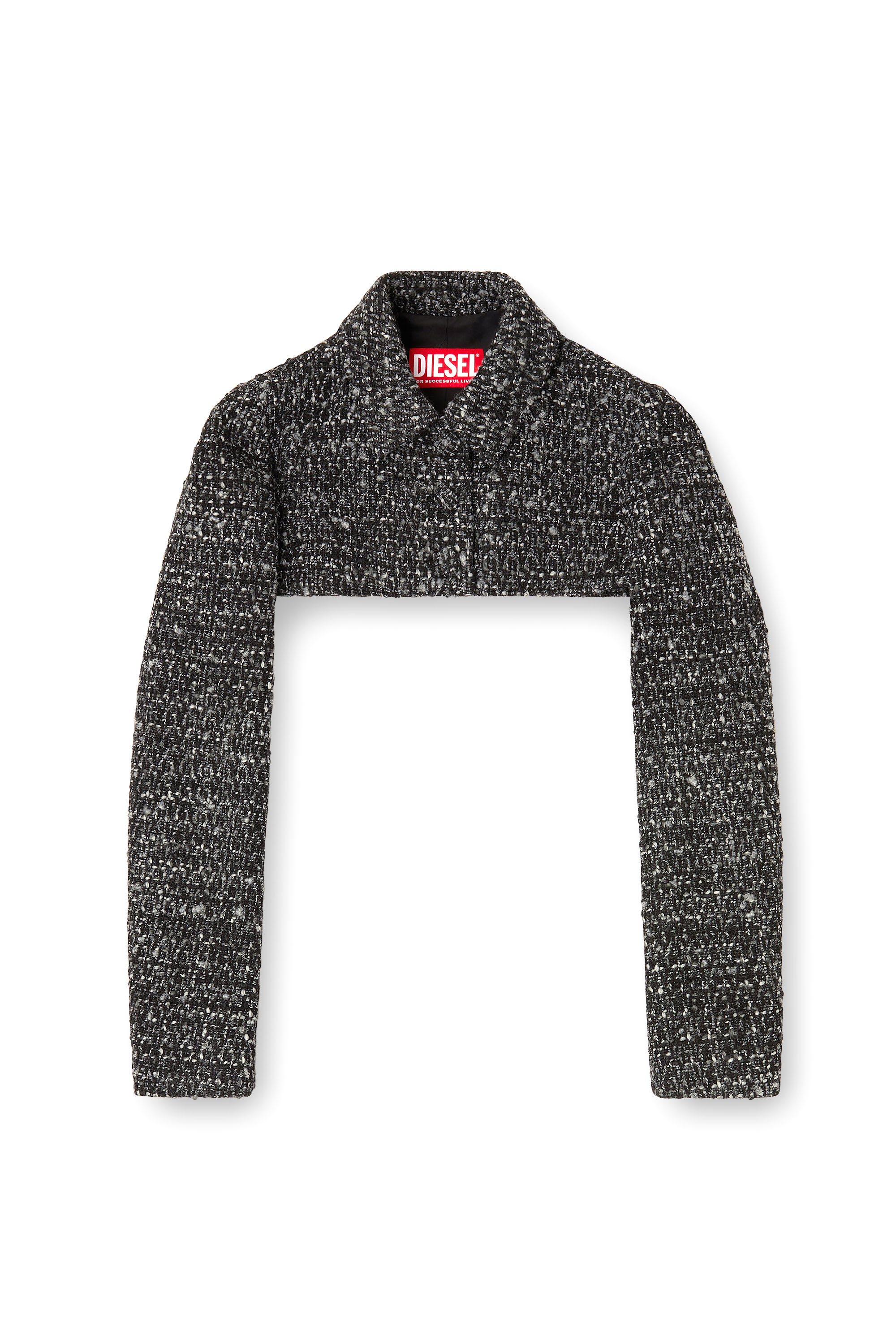 Diesel - G-ANNE, Woman's Bouclé jacket with ultra-crop hem in Black - 2