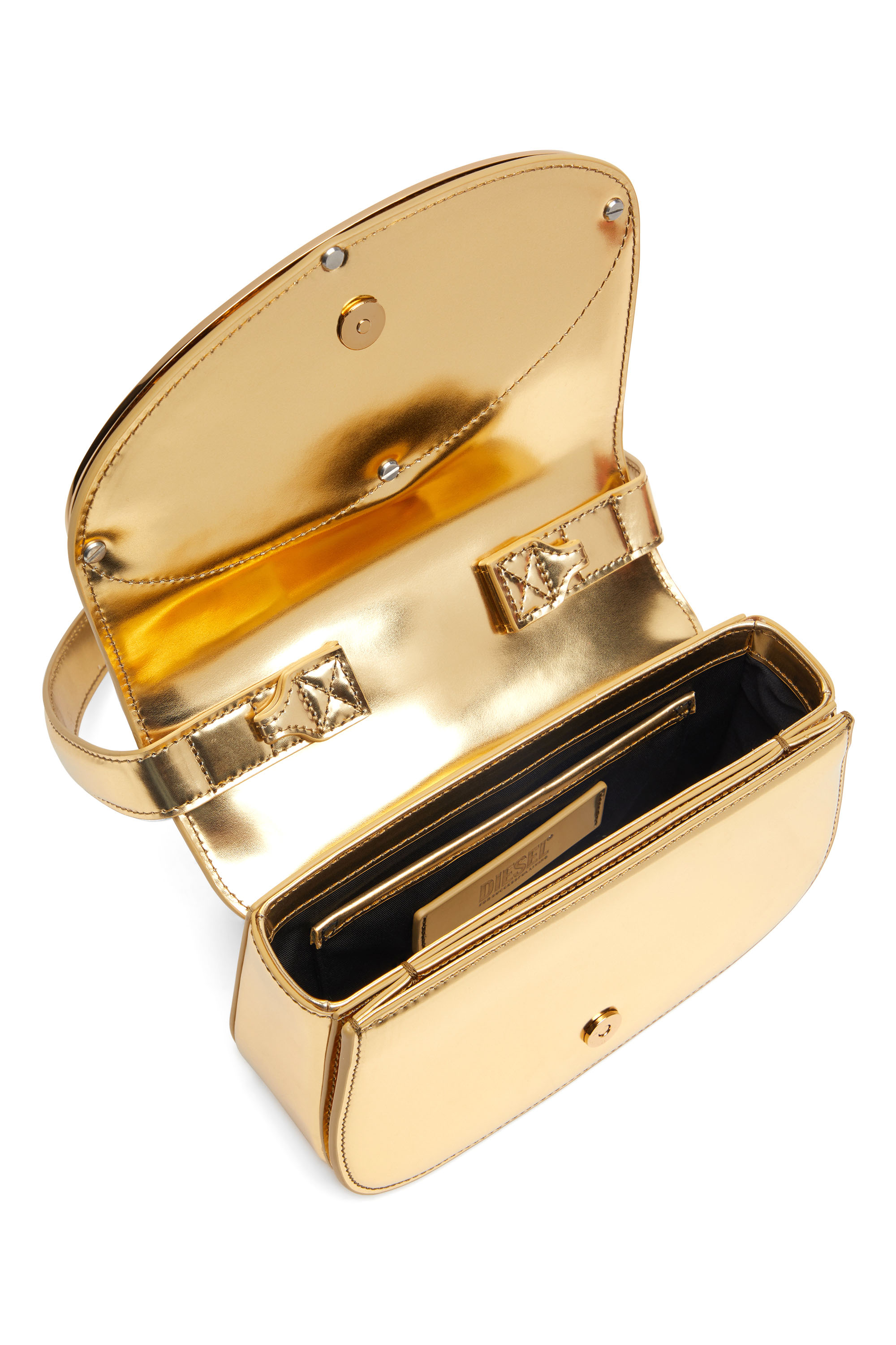 Diesel - 1DR, Woman's 1DR-Iconic shoulder bag in mirrored leather in Gold - 3
