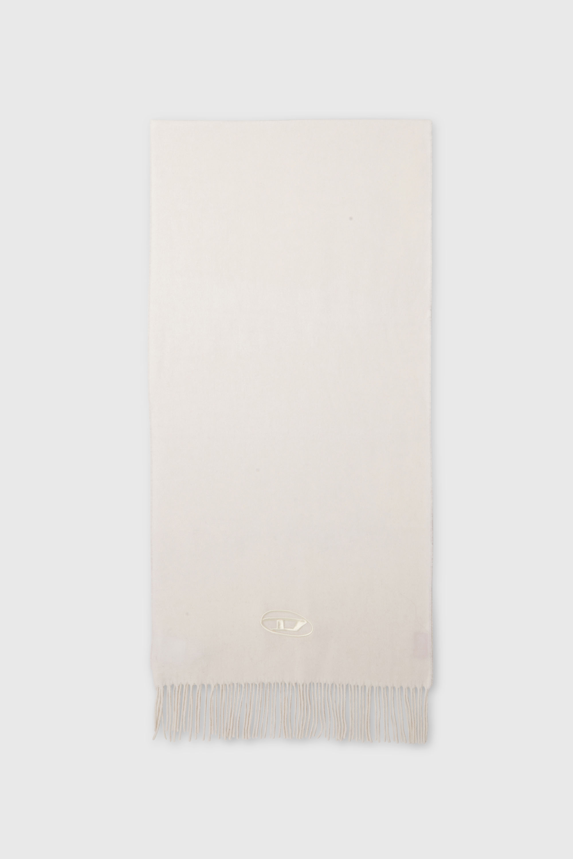 Diesel - S-IMON-D-LONG, Unisex's Wool-blend scarf with fringed edges in White - 1