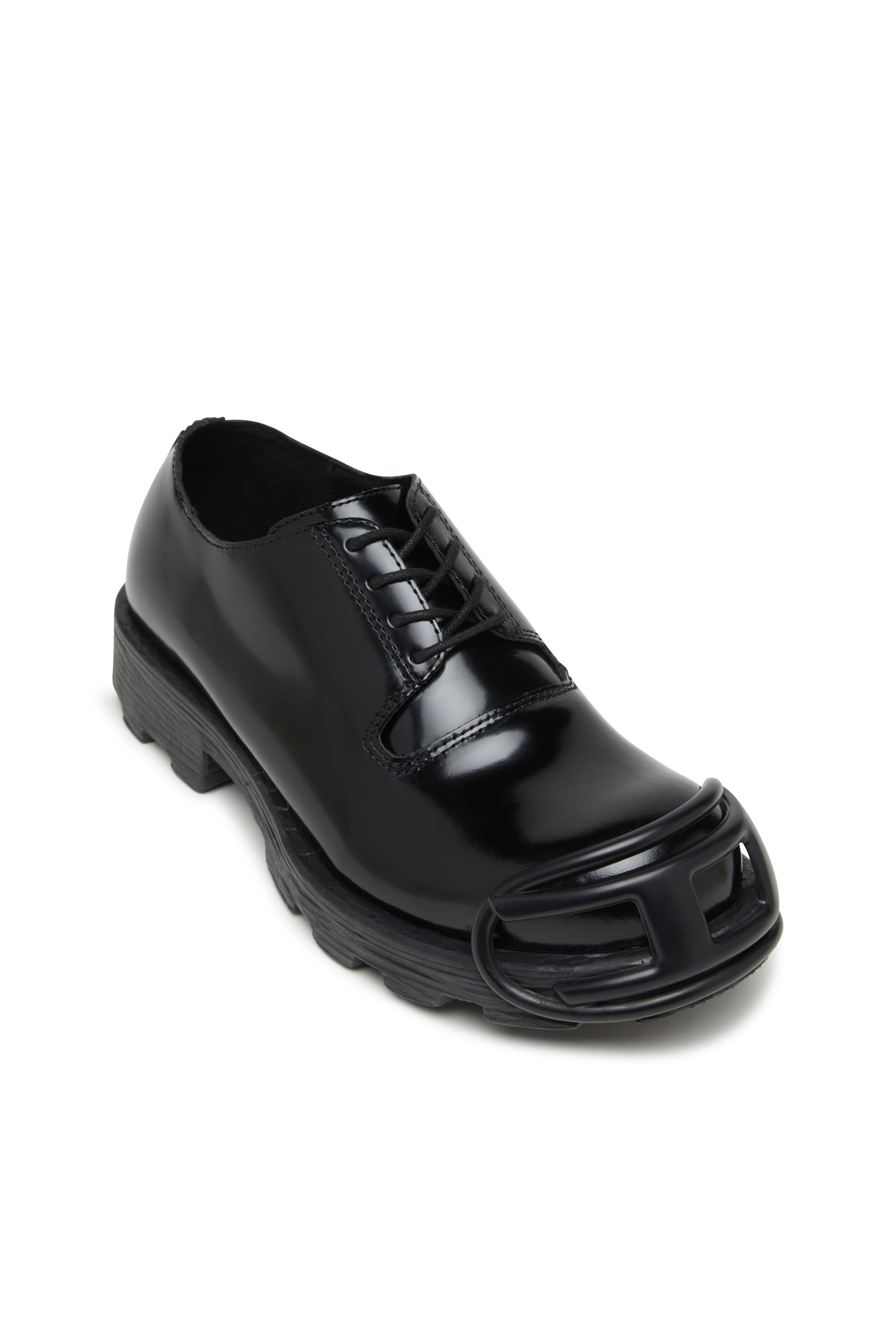 Diesel - D-HAMMER SO D, Man's D-Hammer-Leather lace-up shoes with oval D toe cap in Black - 6