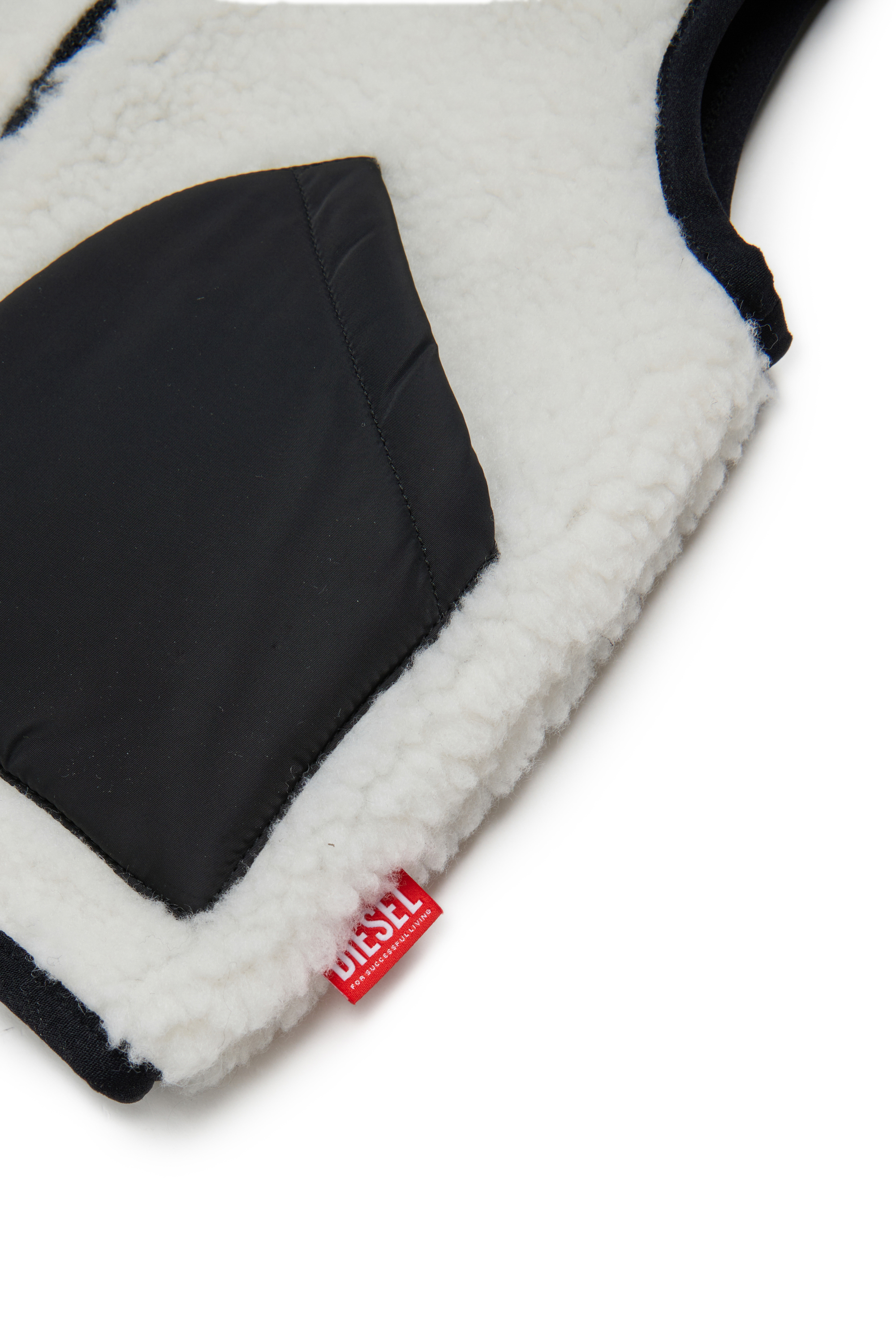 Diesel - JSEARB, Man's Colour-block vest in teddy fleece and nylon in White - 4