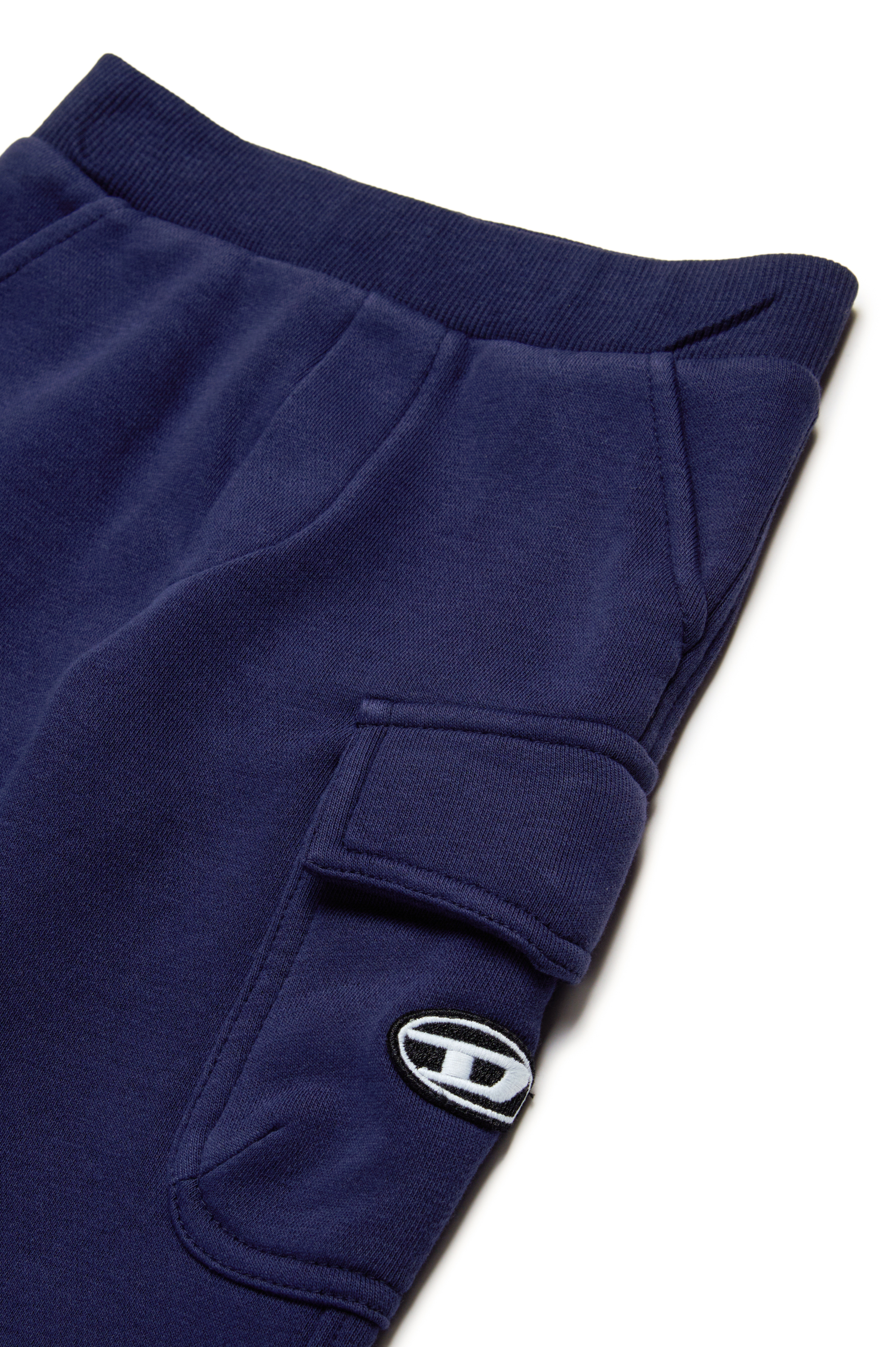 Diesel - POCKEB, Man's Cargo sweatpants with Oval D patch in Blue - 3