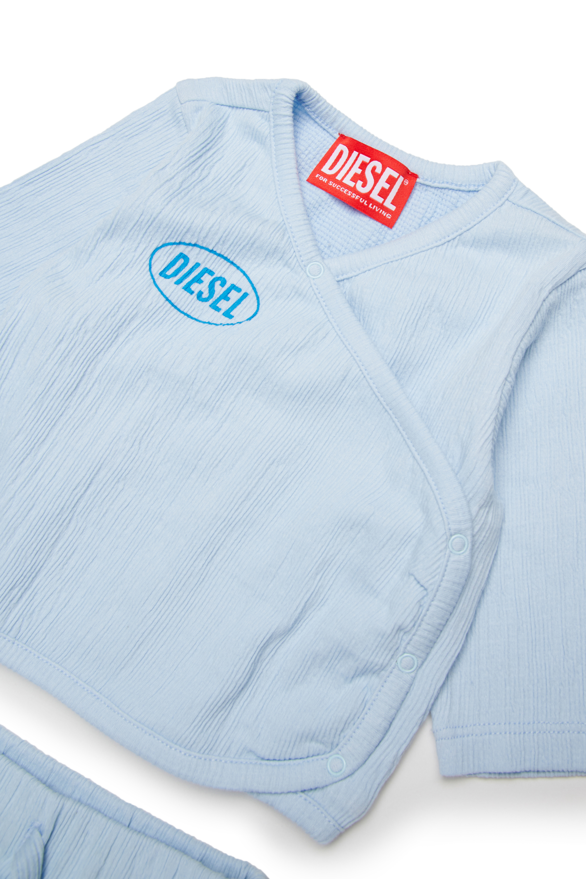 Diesel - STSIDE-NB-SET, Unisex's Textured cotton jumpsuit set in Blue - 3