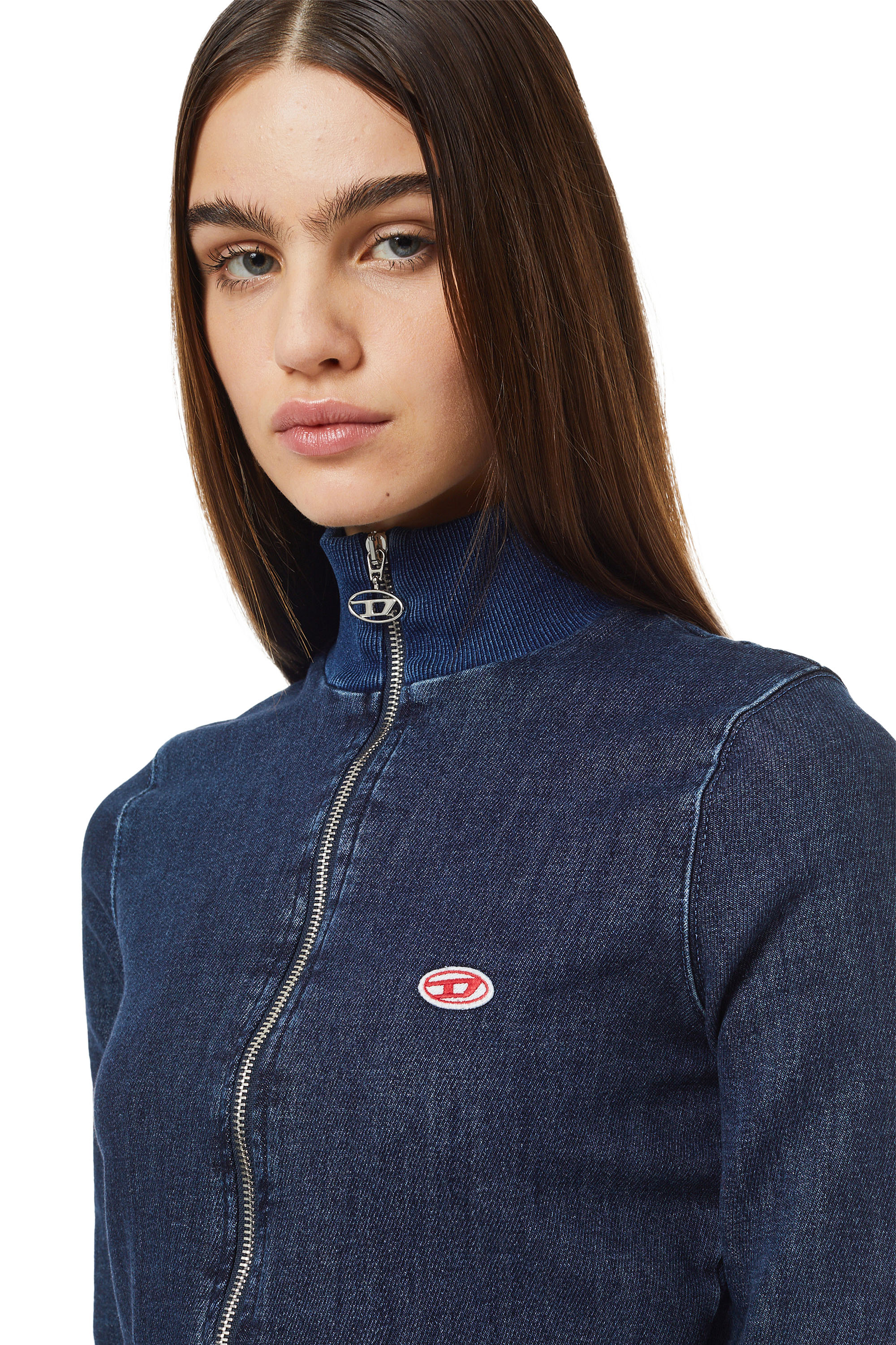 Diesel - D-EMY TRACK DENIM SWEATSHIRT, Dark Blue - Image 5
