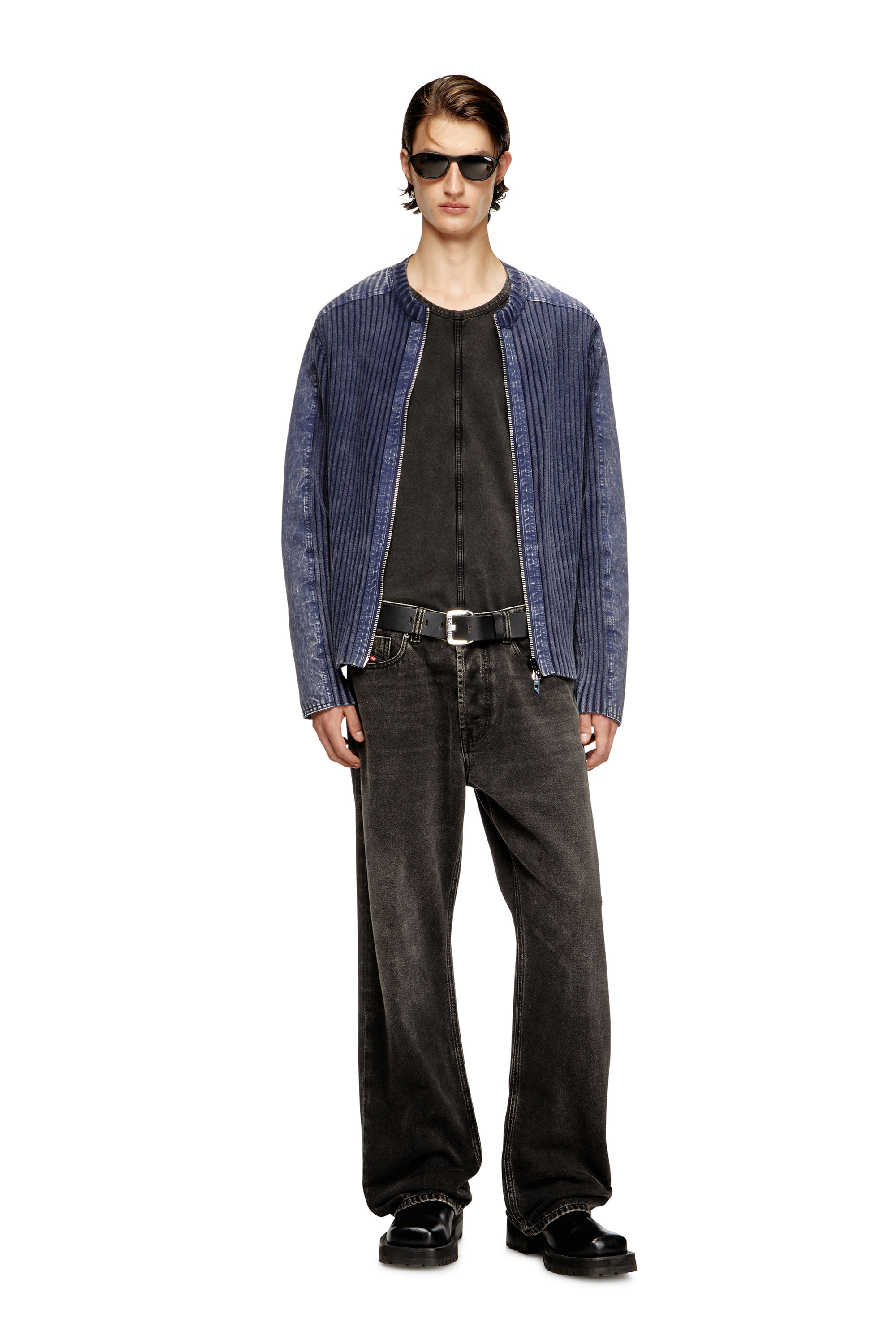 Diesel - K-MATTY, Man's Zip-up cardigan with contrast panels in null - 2