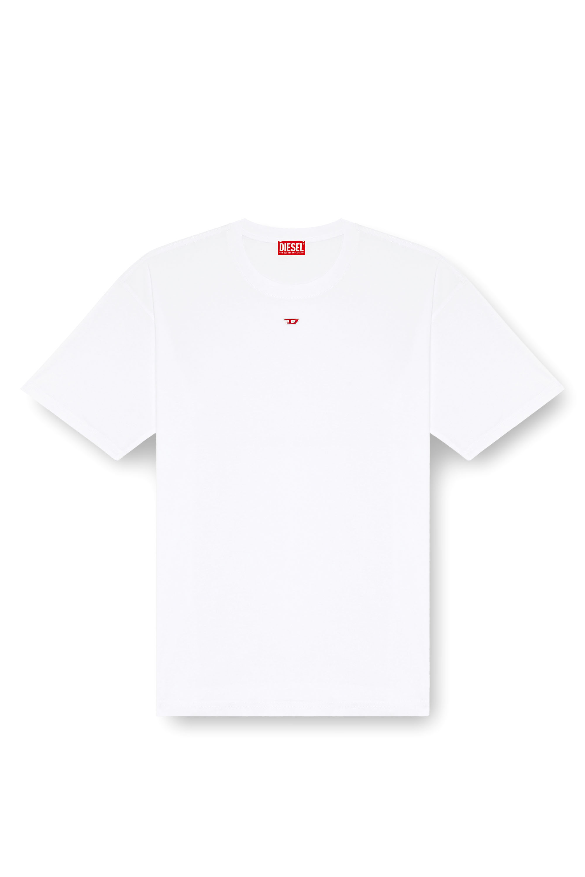 Diesel - T-BOXT-D, Unisex's T-shirt with embroidered D patch in White - 3