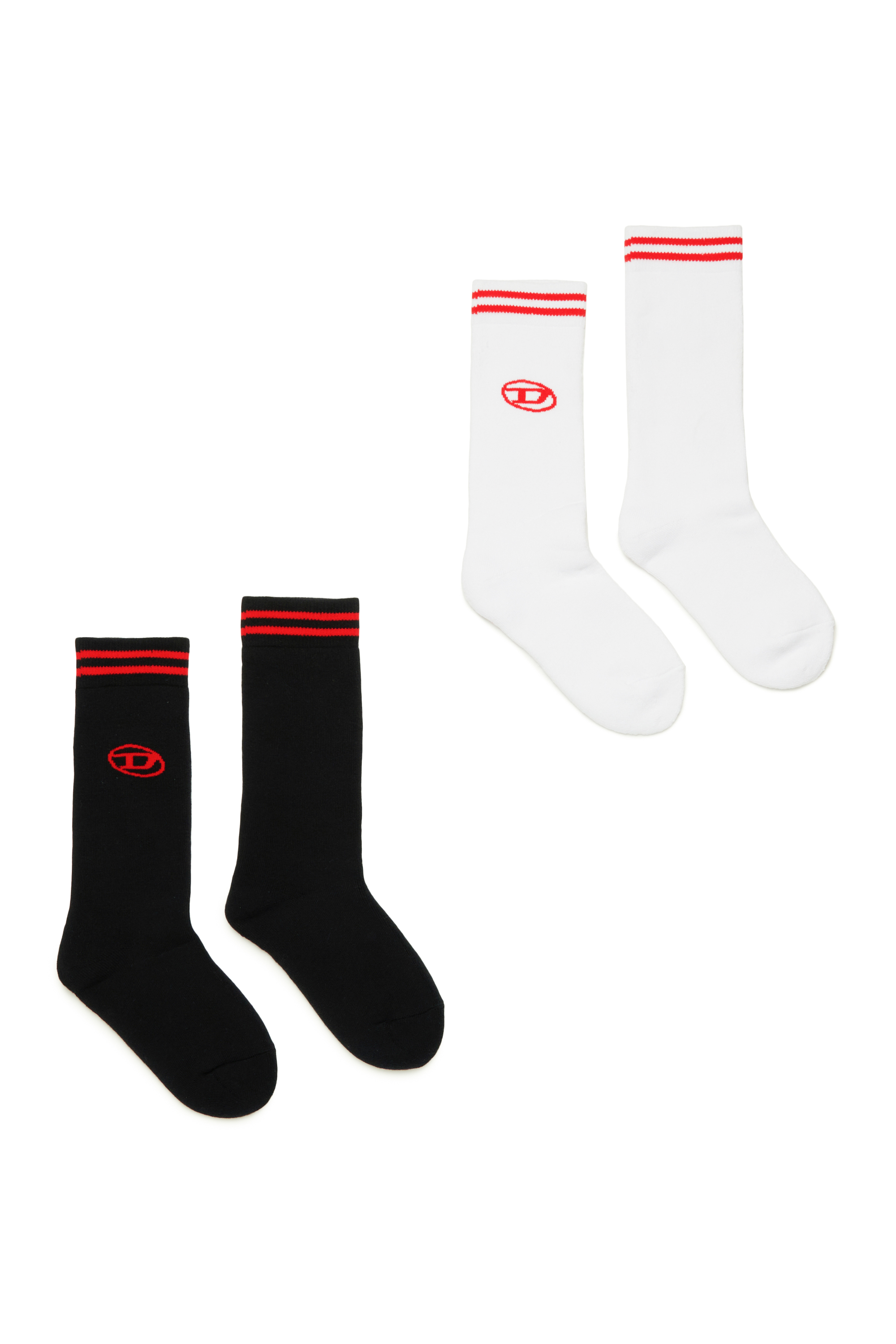 Diesel - ZANICBIPACK, Unisex's 2-pack of socks with Oval D logo in Black/White - 1