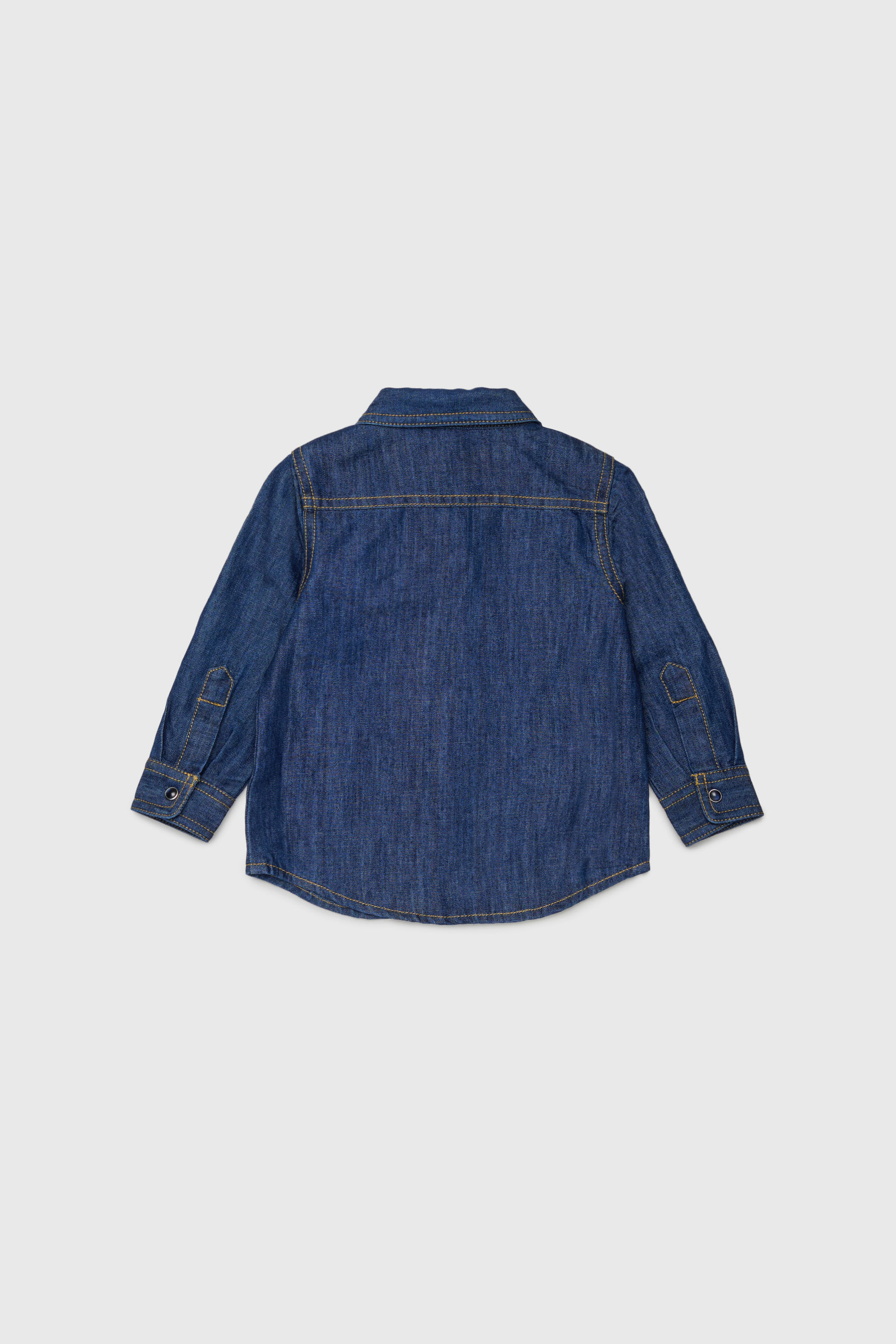 Diesel - CARTOB, Man's Denim shirt with logo embroidery in Dark Blue - 2