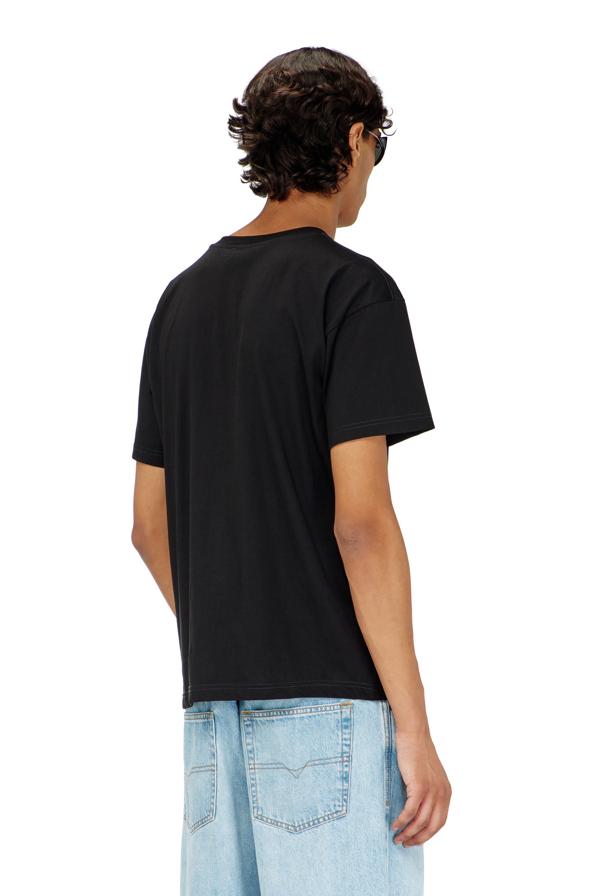 Diesel - T-NORM-PIPING, Man's T-shirt with contrast piping in Black - 4