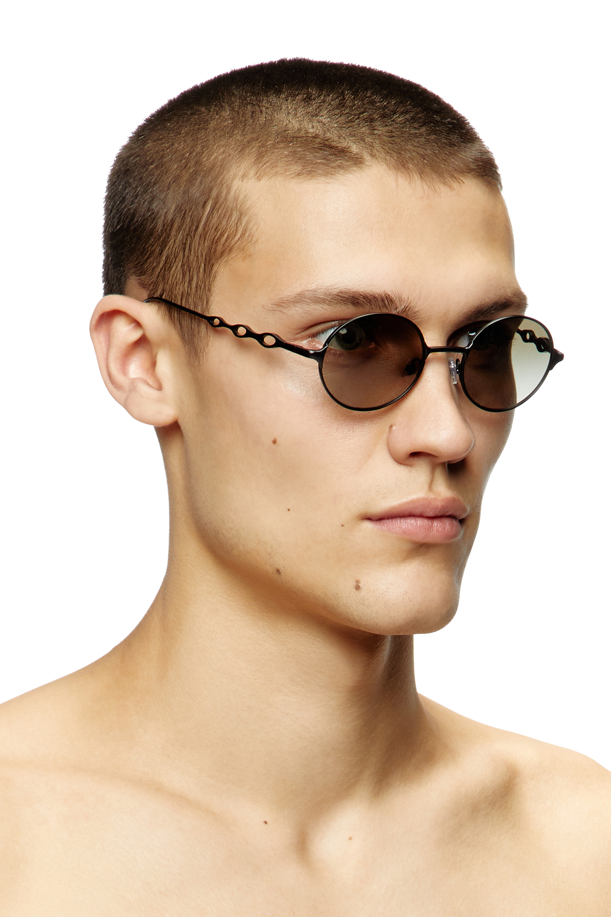 Diesel - 0DL1008, Unisex's Round sunglasses in Black/Green - 6