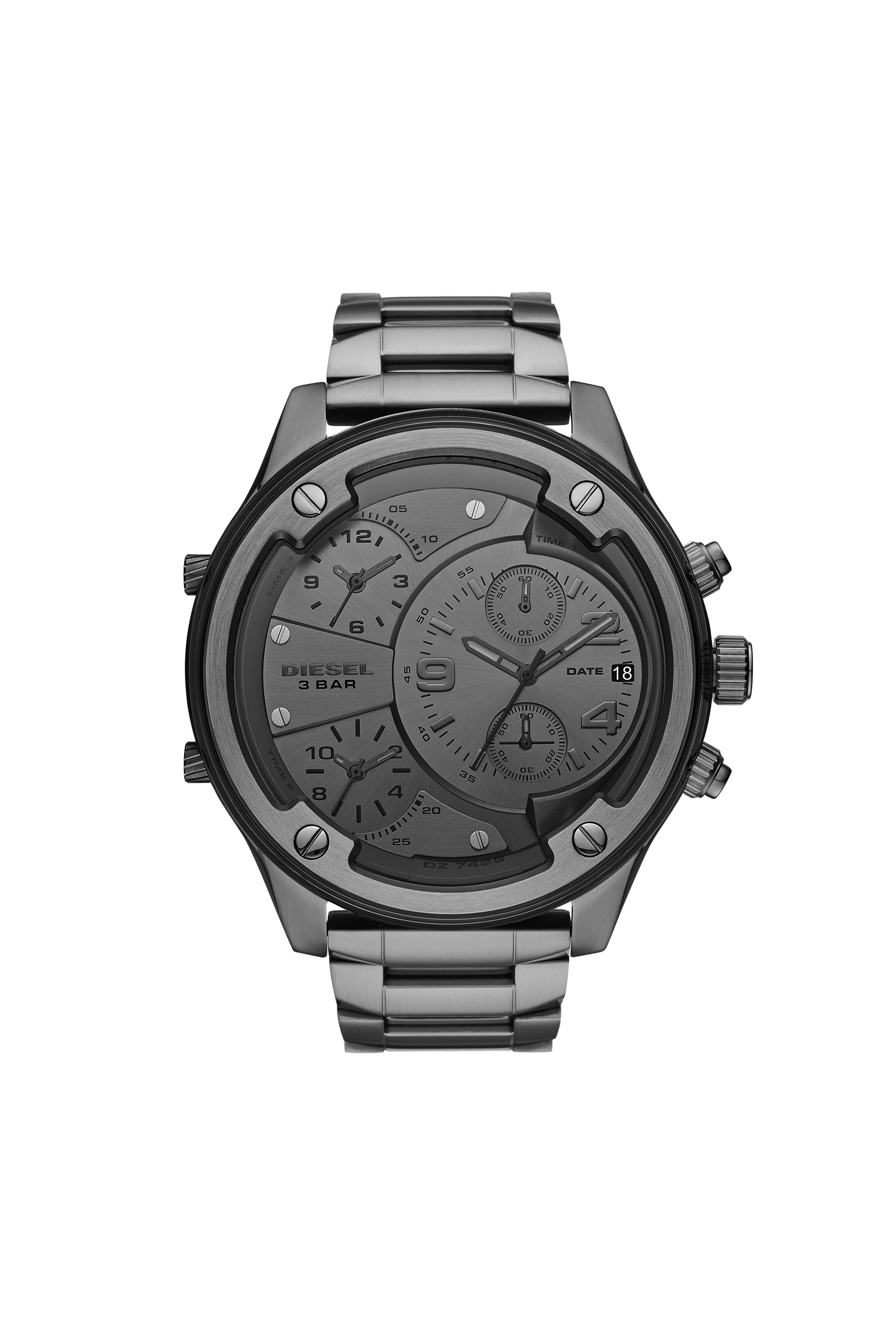 Diesel - DZ7426, Man's Boltdown three-hand gunmetal stainless steel watch in Black - 1