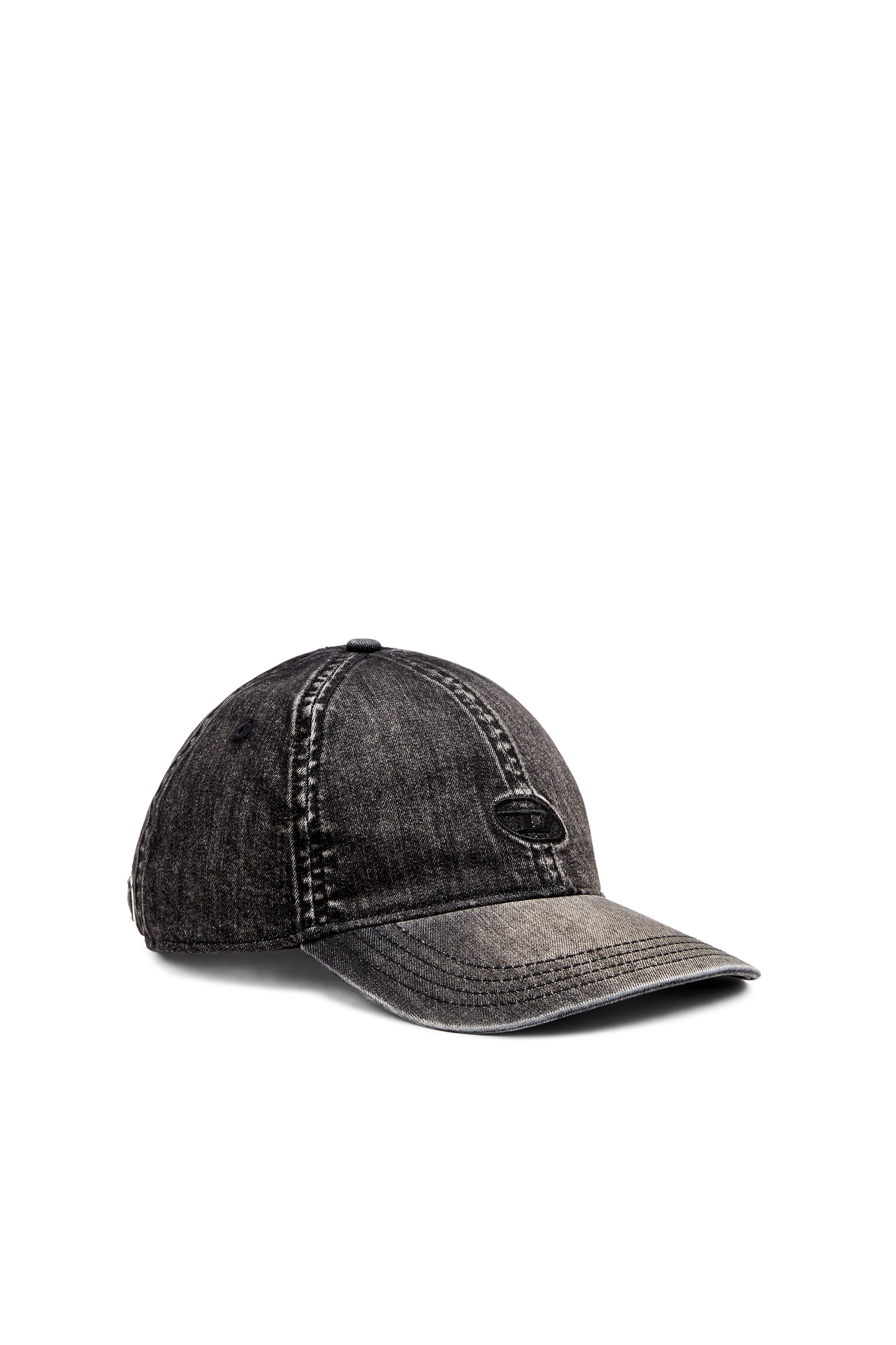 Diesel - C-GABLE-BLACK, Man's Light black stretch denim cap in Black - 1