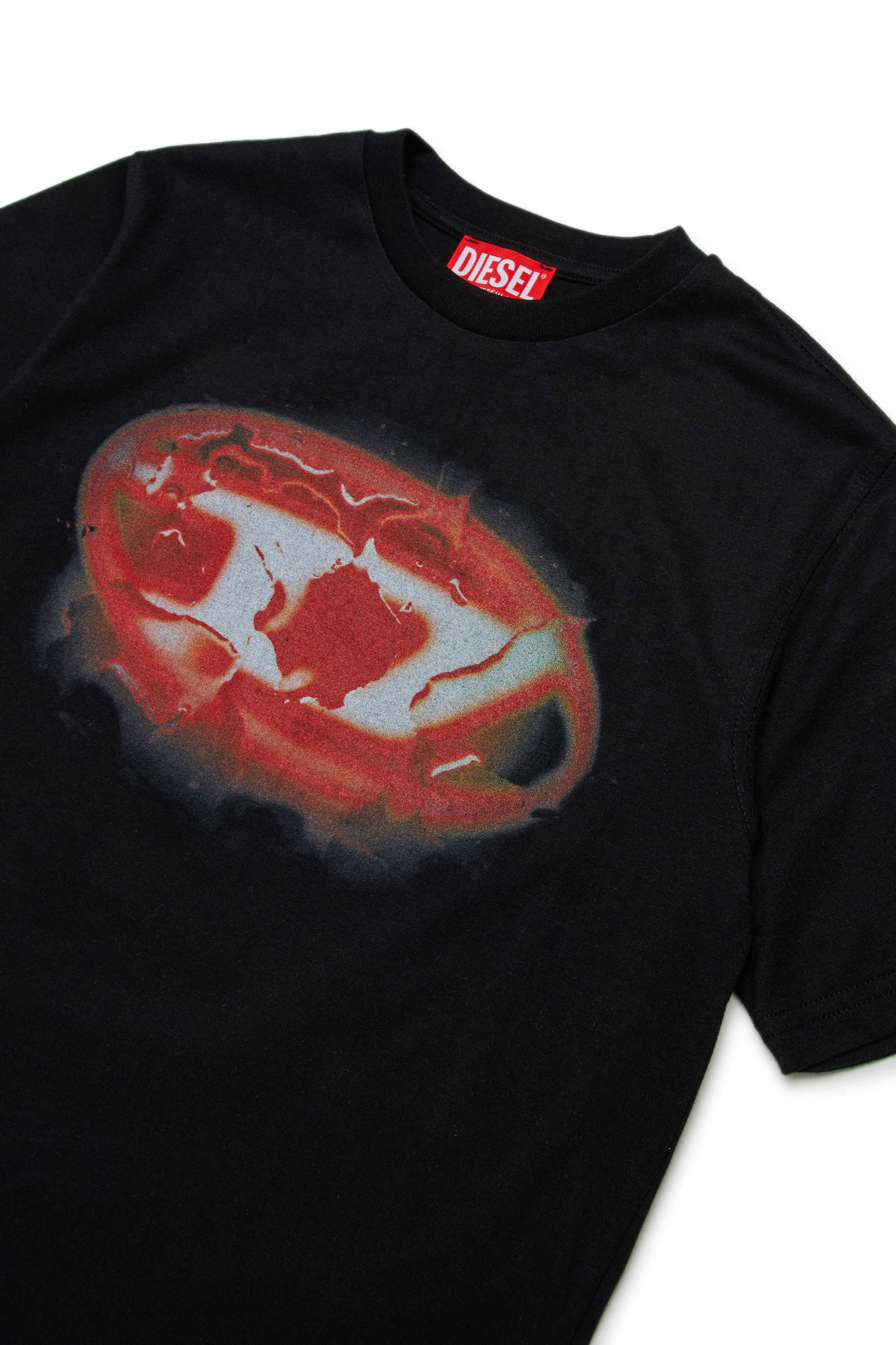 Diesel - TBOXTK3 OVER, Man's Cotton graphic print T-shirt in Black - 3