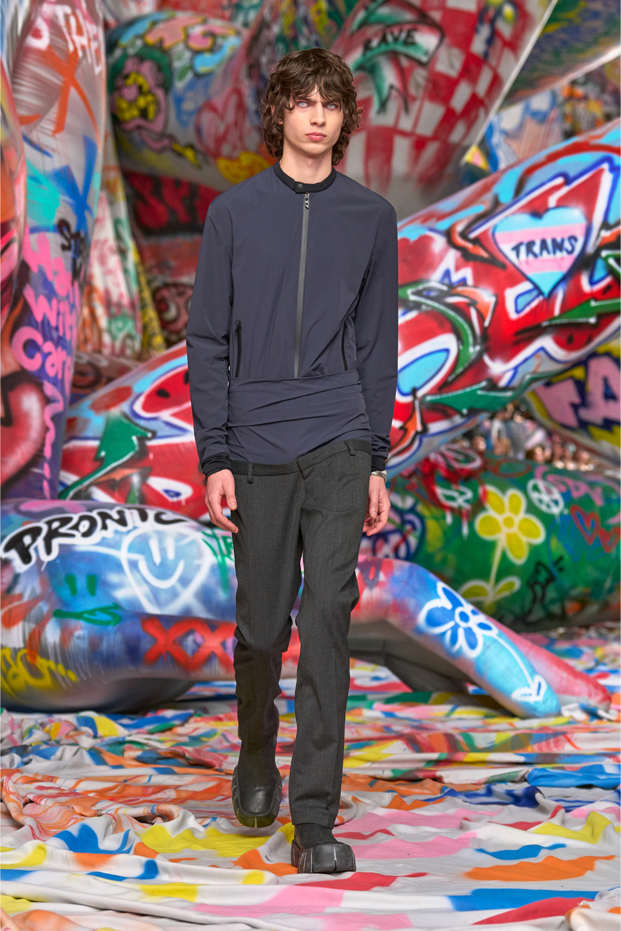 Diesel - P-AUREL-1, Man's Wool trousers with stretch waist in Dark grey - 6