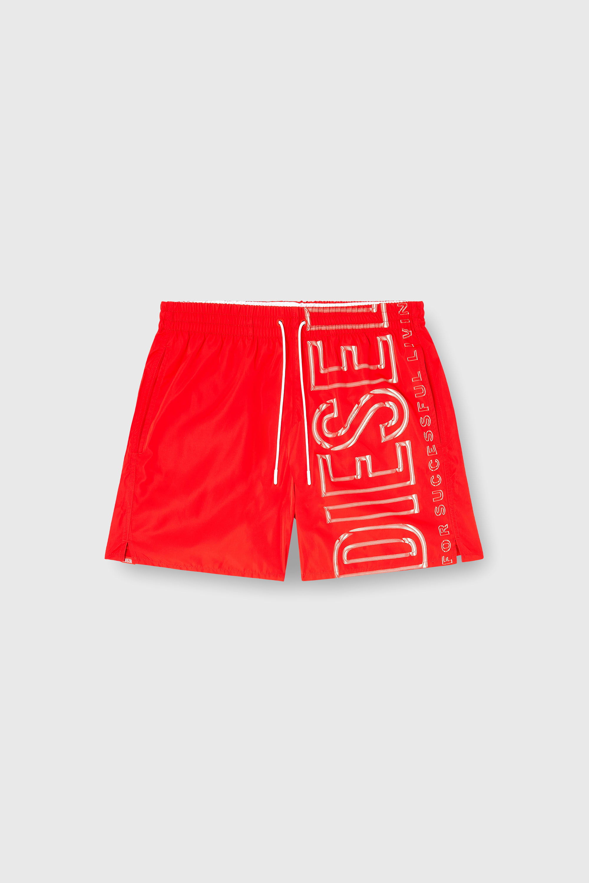 Diesel - SOCCER-41-D-CORE, Man's Swim shorts with oversized logo print in Red - 1