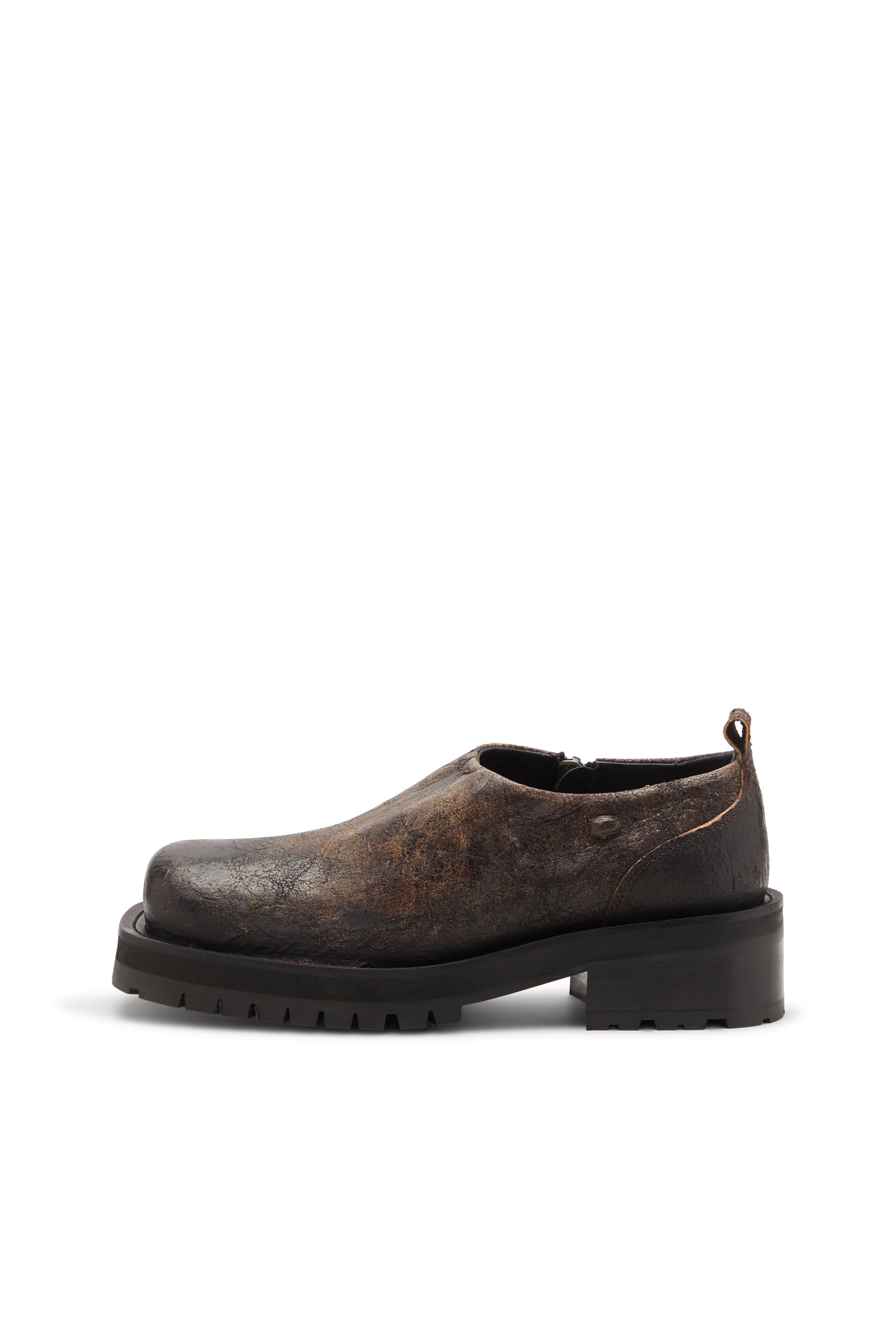 D-TEXAN CLOG, Brown Diesel - D-TEXAN CLOG, Man's D-Texan-Zipped shoes in distressed crackled suede in Brown - 7