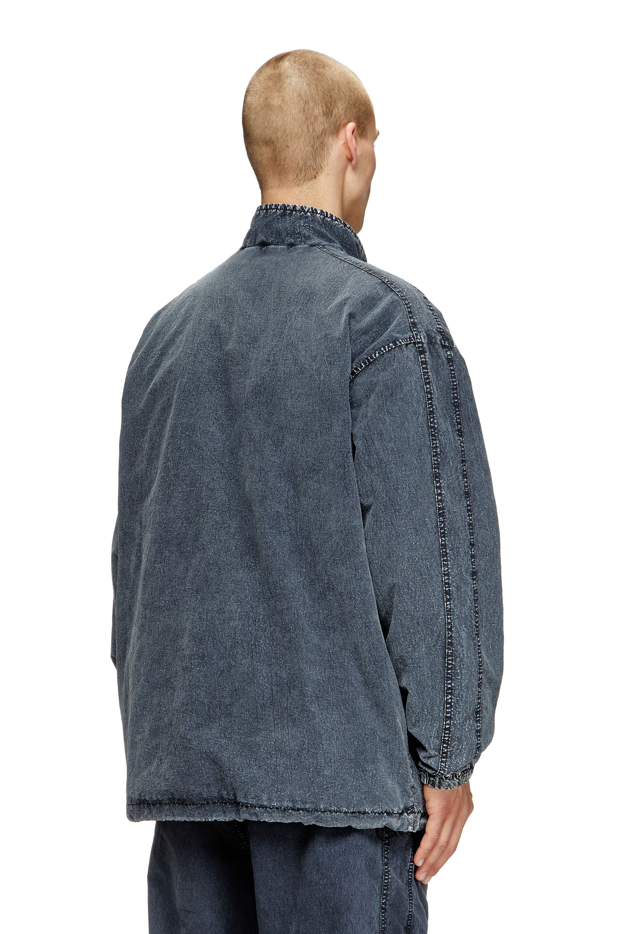 Diesel - J-WILSON, Man's Jacket in recycled nylon taslan in Dark Blue - 4