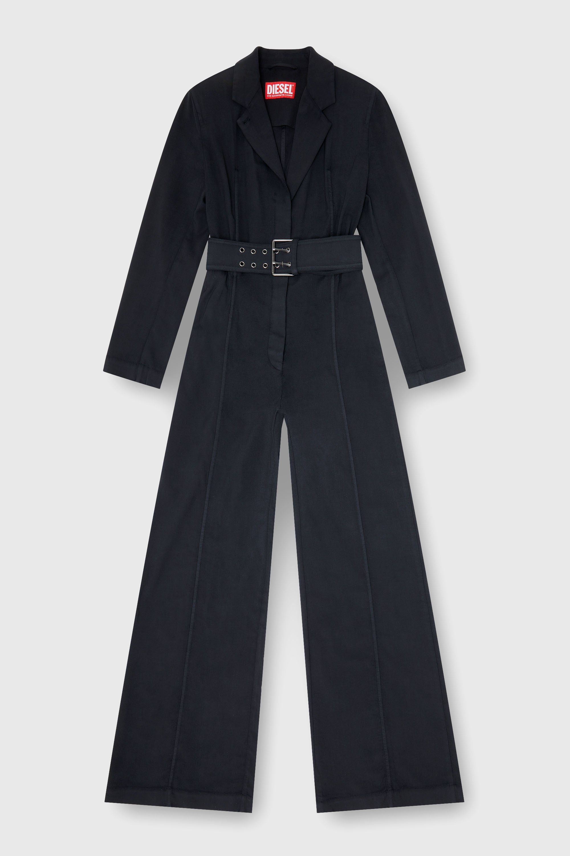Diesel - J-AEL, Woman's Belted blazer jumpsuit in stretch wool in Black - 1