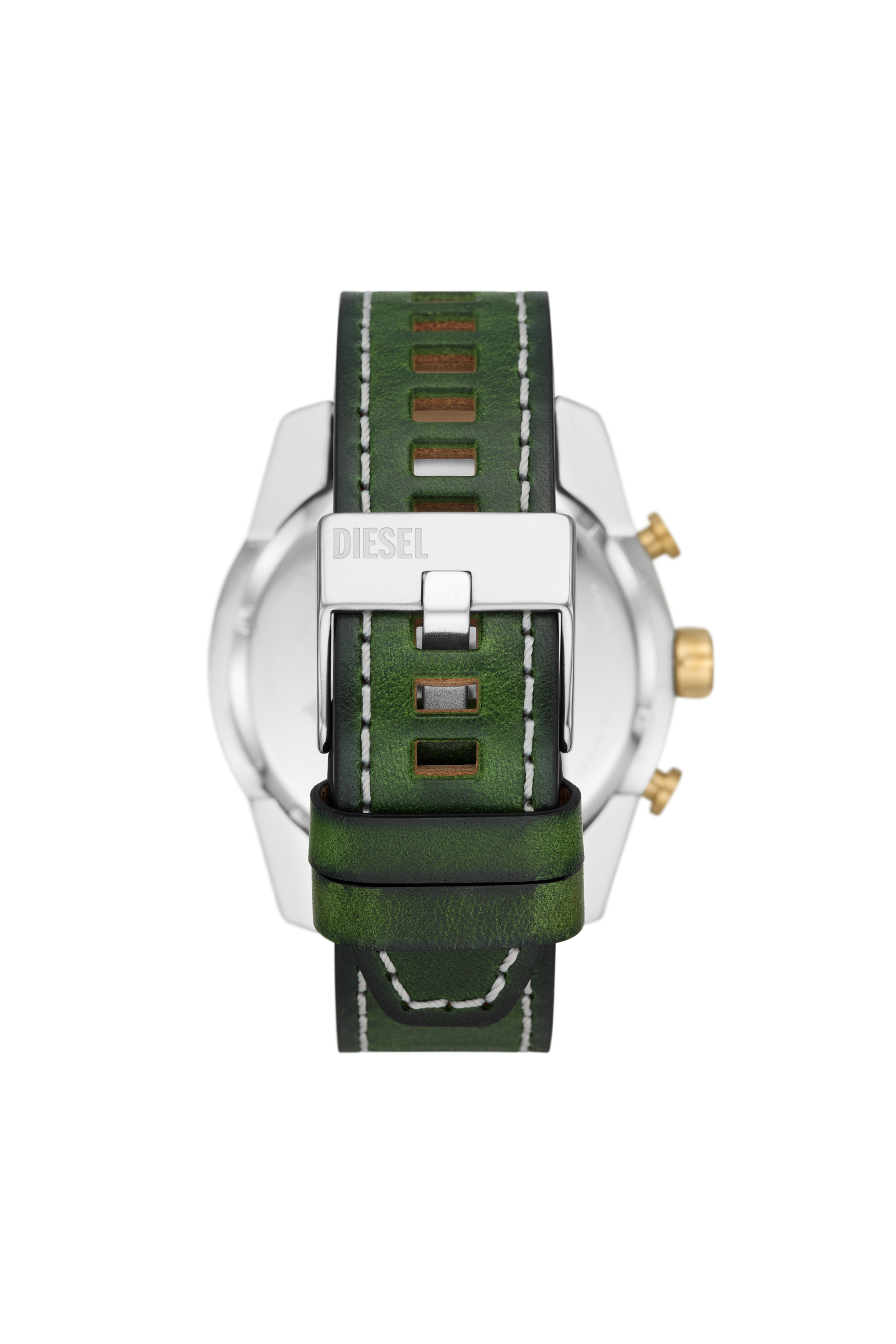 Diesel - DZ4588, Man's Split chronograph green leather watch in Green - 2