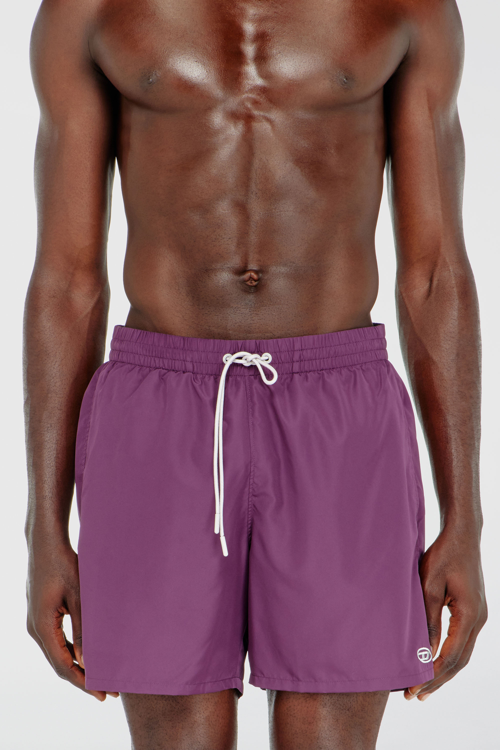 Diesel - GEORGE-41-UTLT, Man's Swim shorts with metallic Oval D logo in Violet - 1