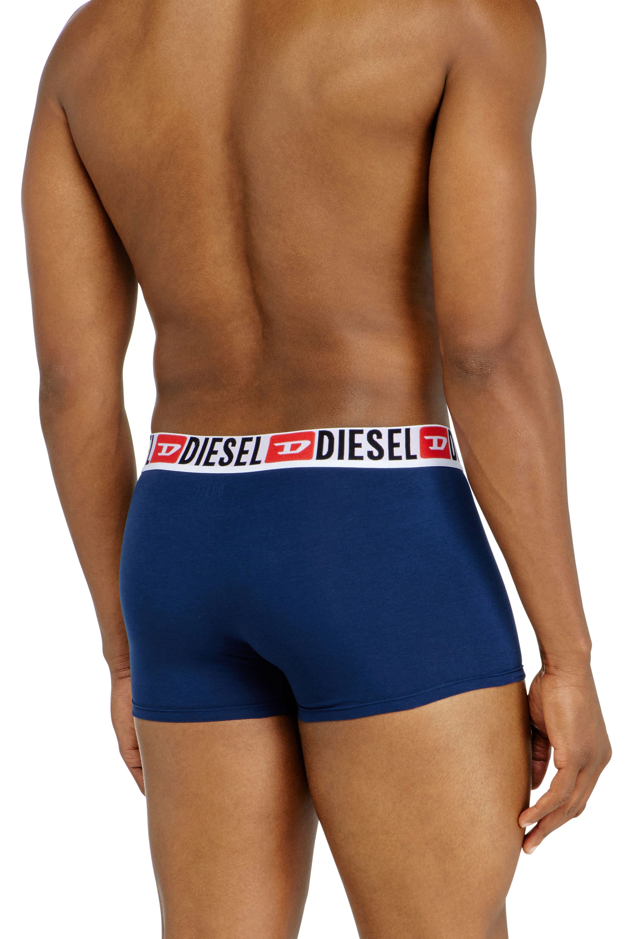 Diesel - UMBX-DAMIENTHREEPACK, Man's Three-pack of all-over logo waist boxers in Blue/Black - 4