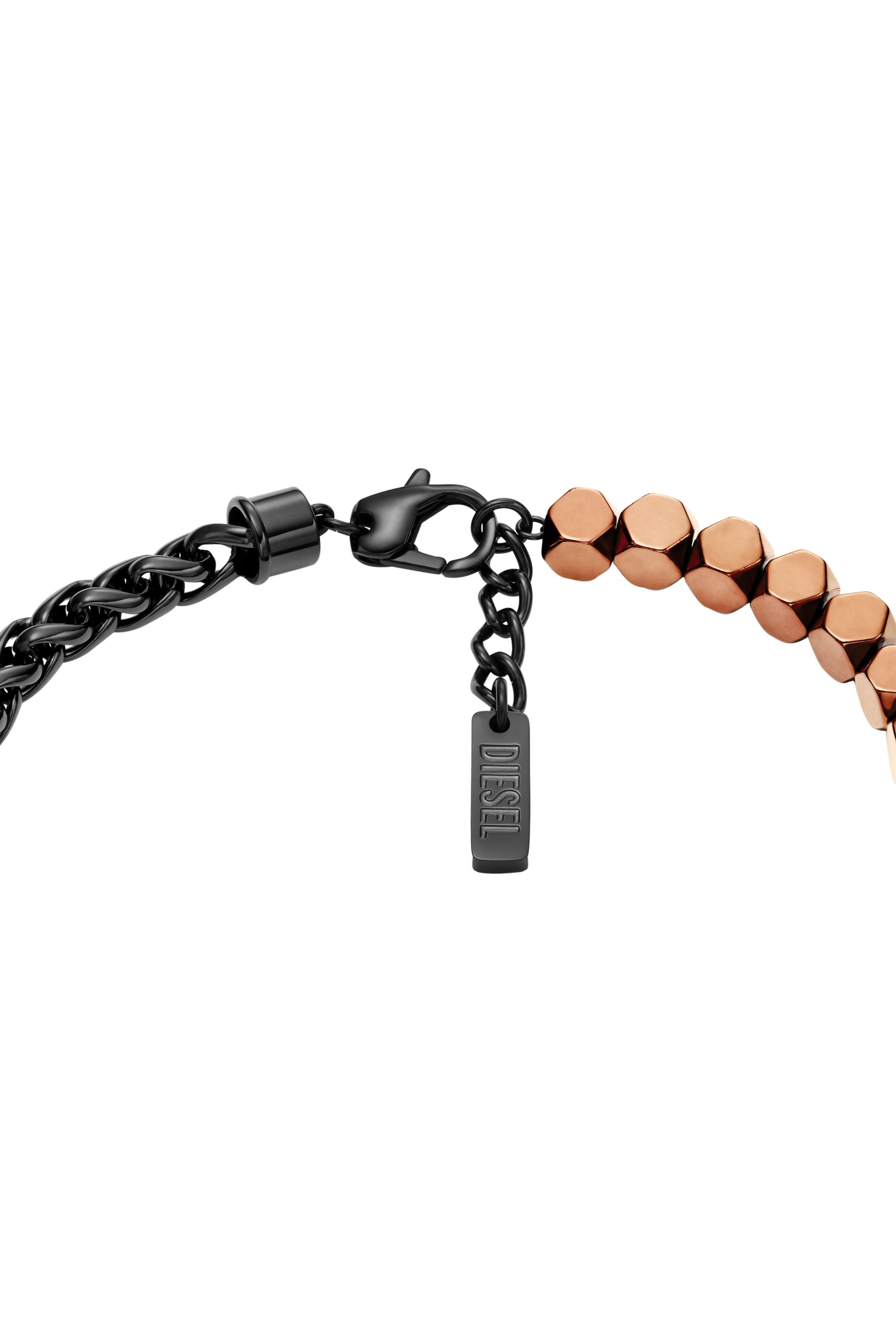 Diesel - DX1648931 JEWELLERY, Unisex's Stainless steel and hematite beaded bracelet in Black/Bronze - 2