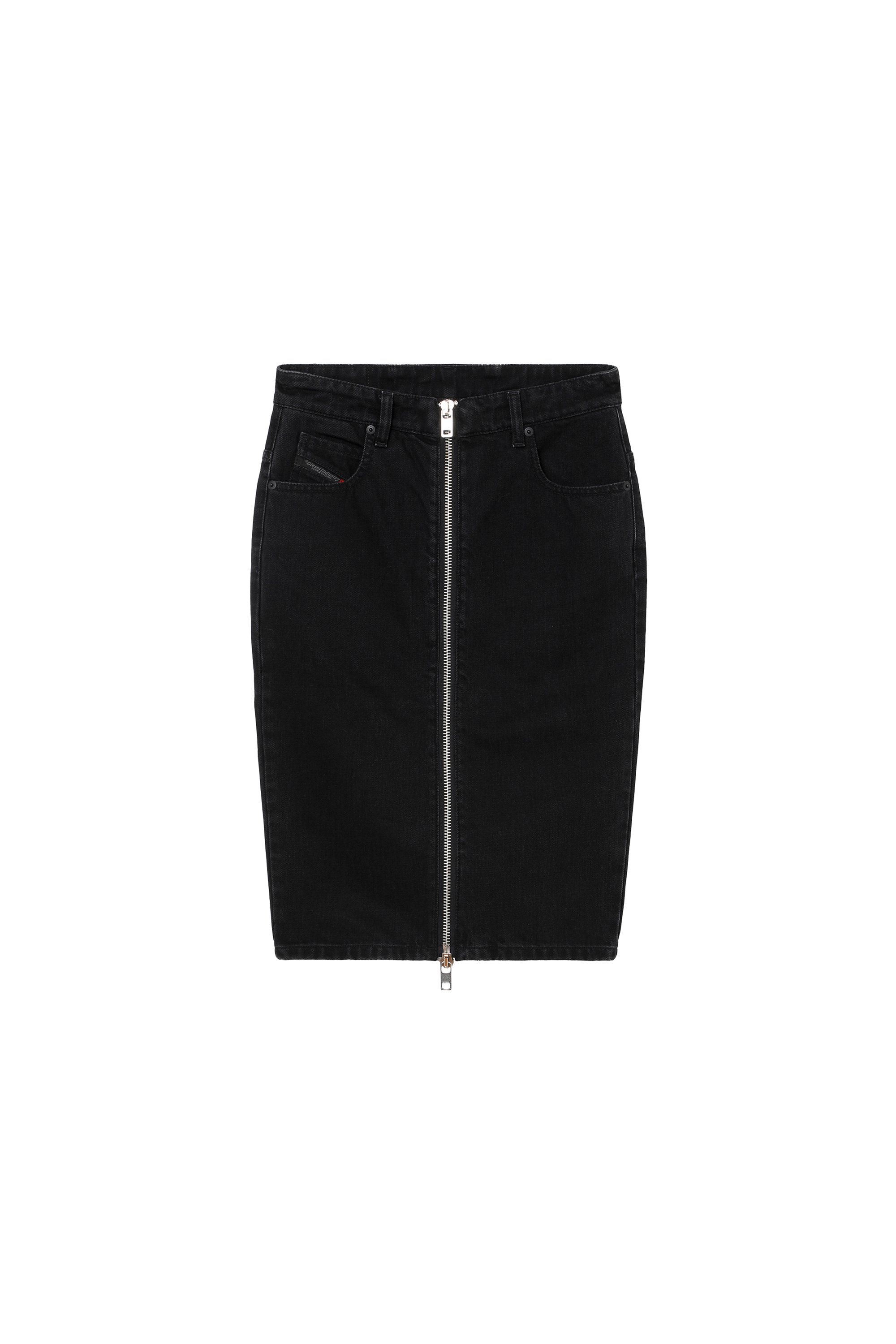 DE-PENCIL-ZIP, Black - Skirts