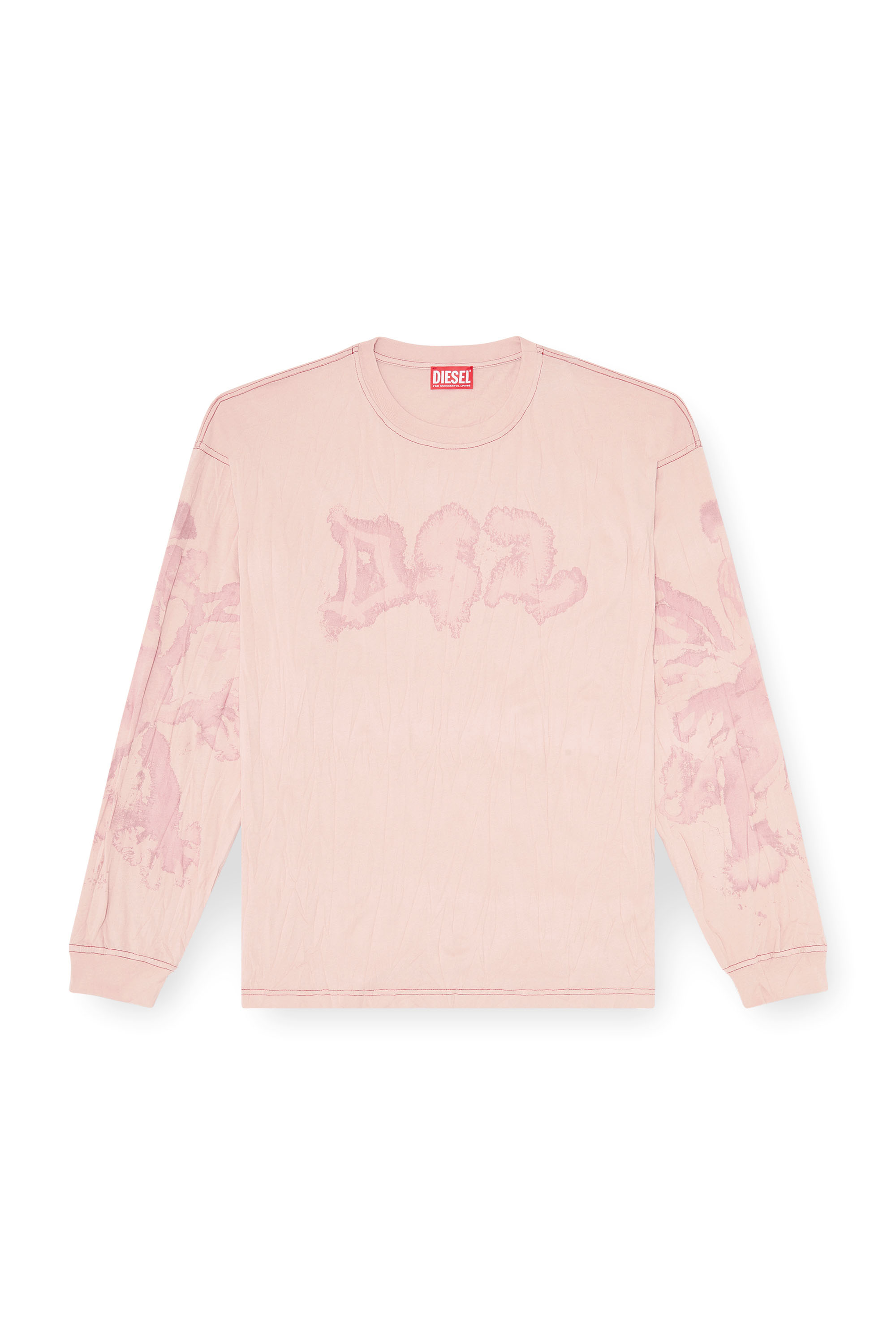 Diesel - T-BOXT-LS-AA4, Man's Relaxed long sleeve tee with blotched print in Pink - 3