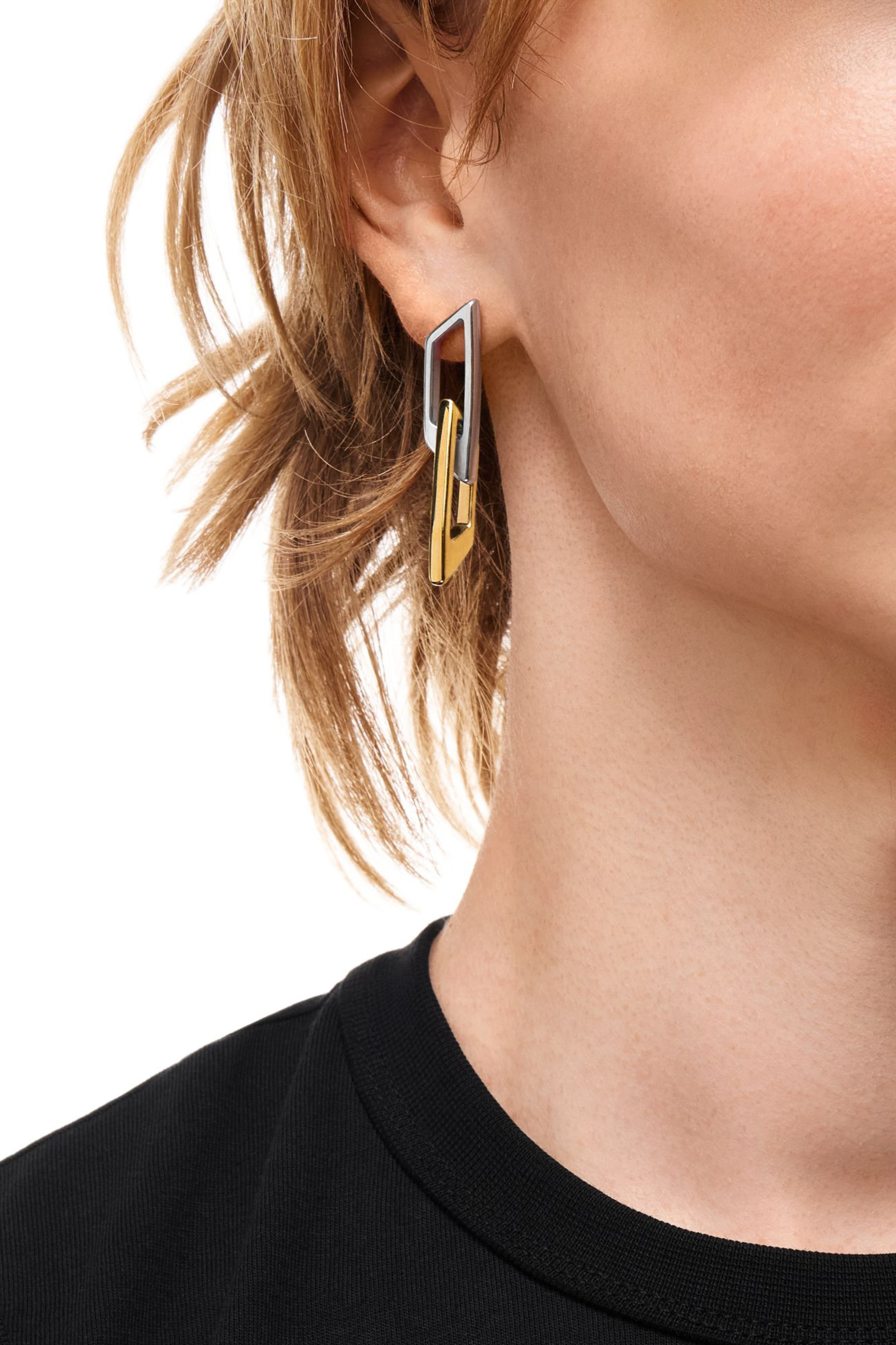 Diesel - DX1685931  JEWELLERY, Unisex's Stainless steel drop earring in Silver/Gold - 4