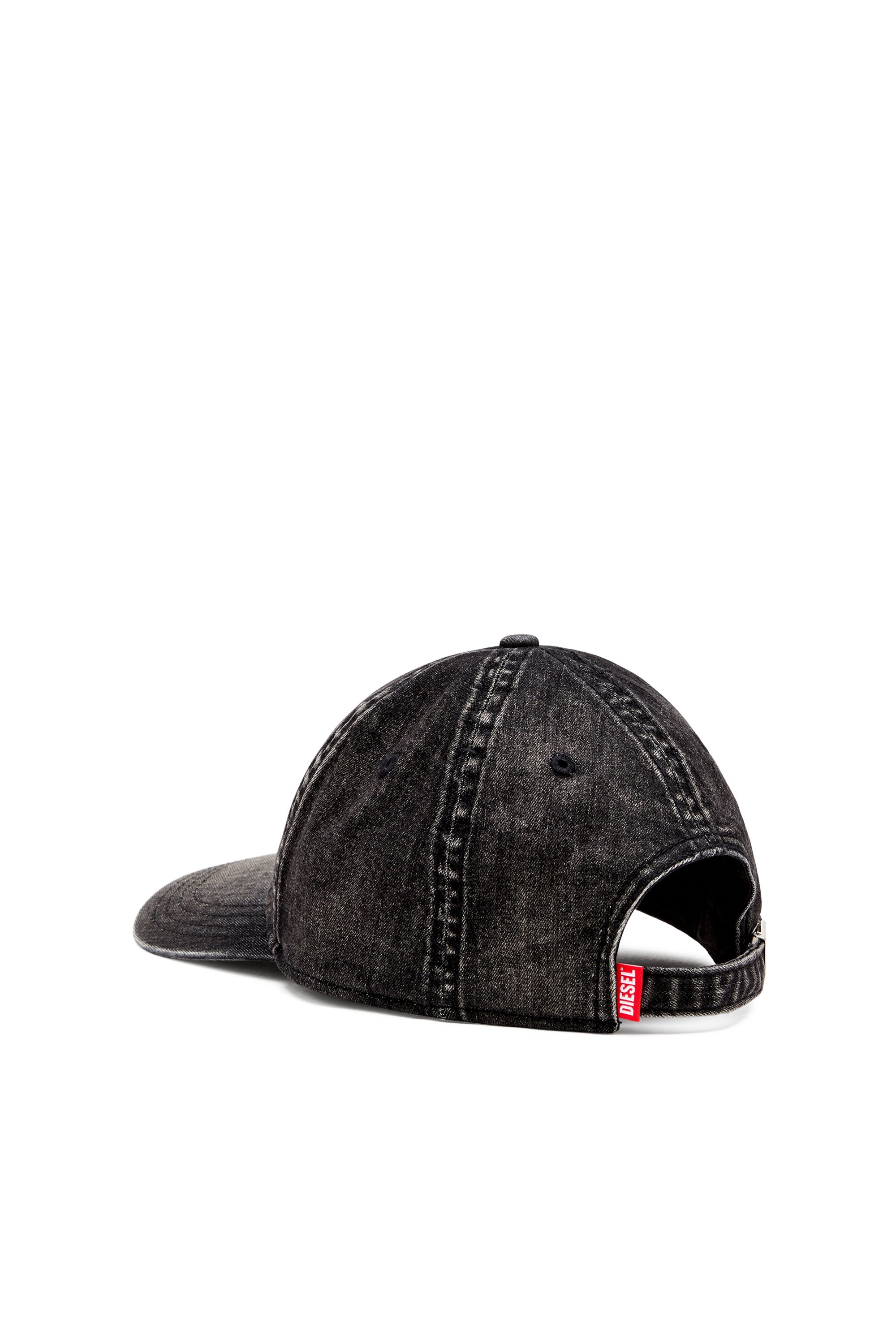 Diesel - C-GABLE-BLACK, Man's Light black stretch denim cap in Black - 3