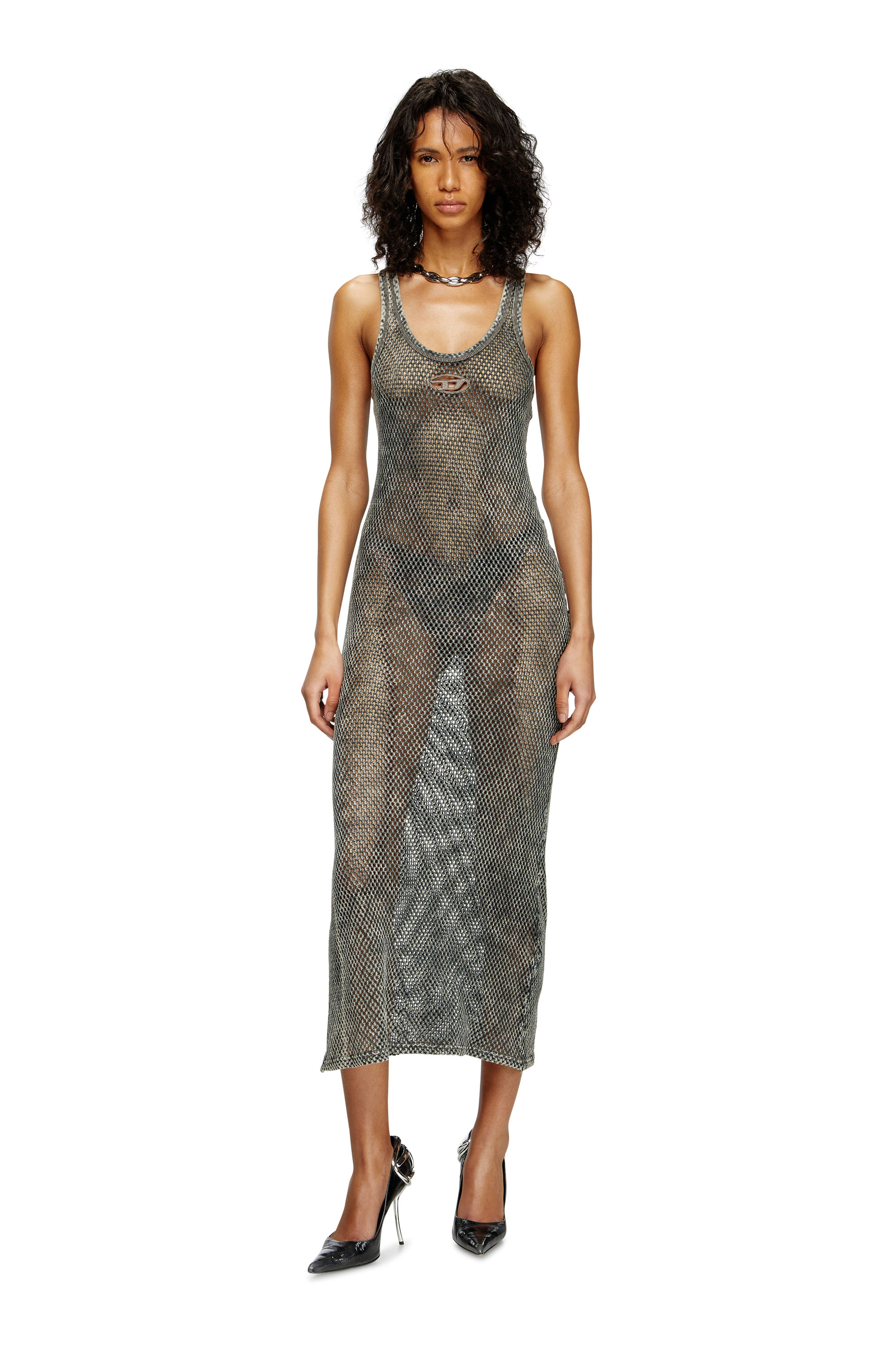 Diesel - MAEVE-UTLT, Woman's Mesh beach cover up in Brown - 1