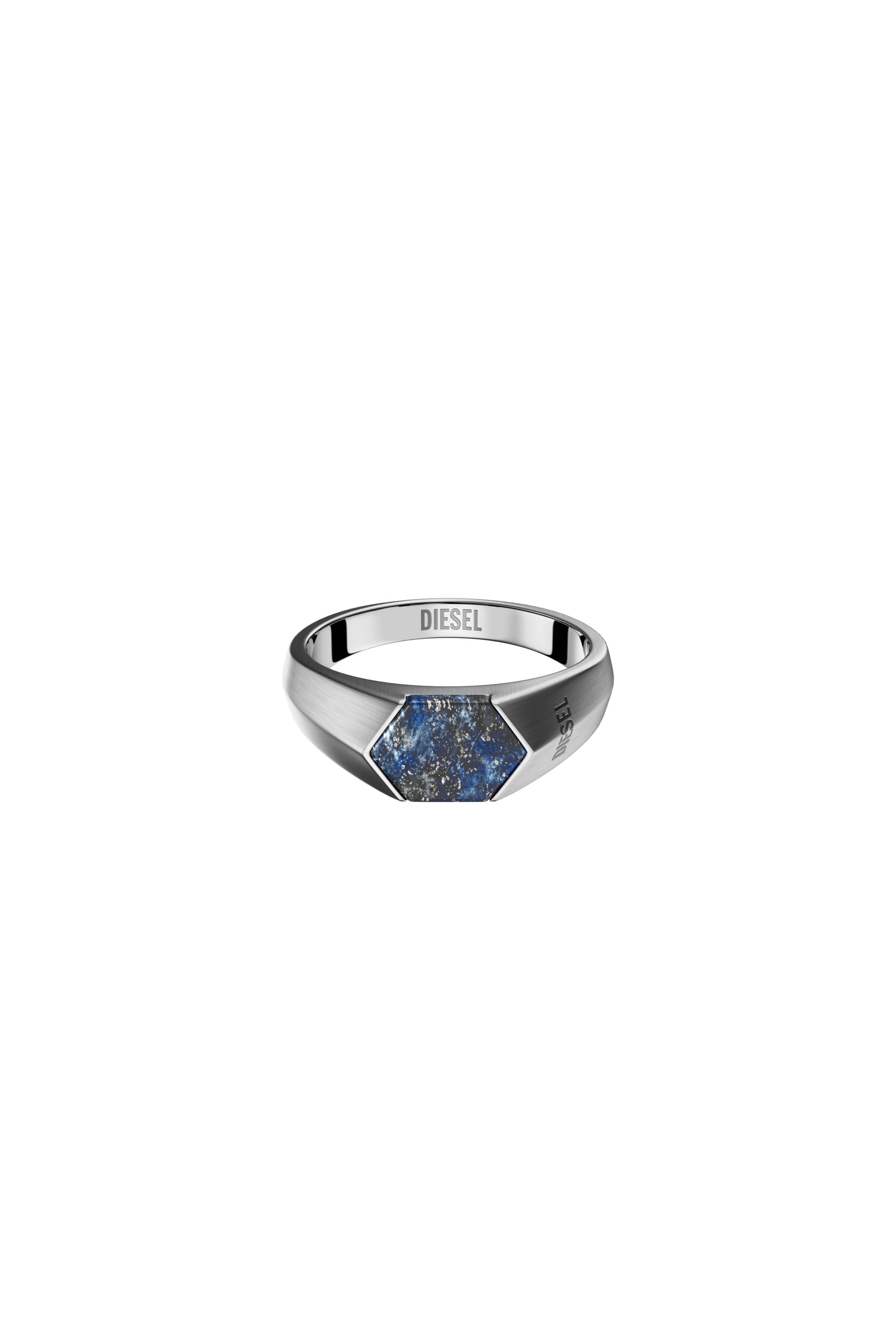 Diesel - DX1712040, Unisex's Lapis Signet Ring in Silver/Blue - 2