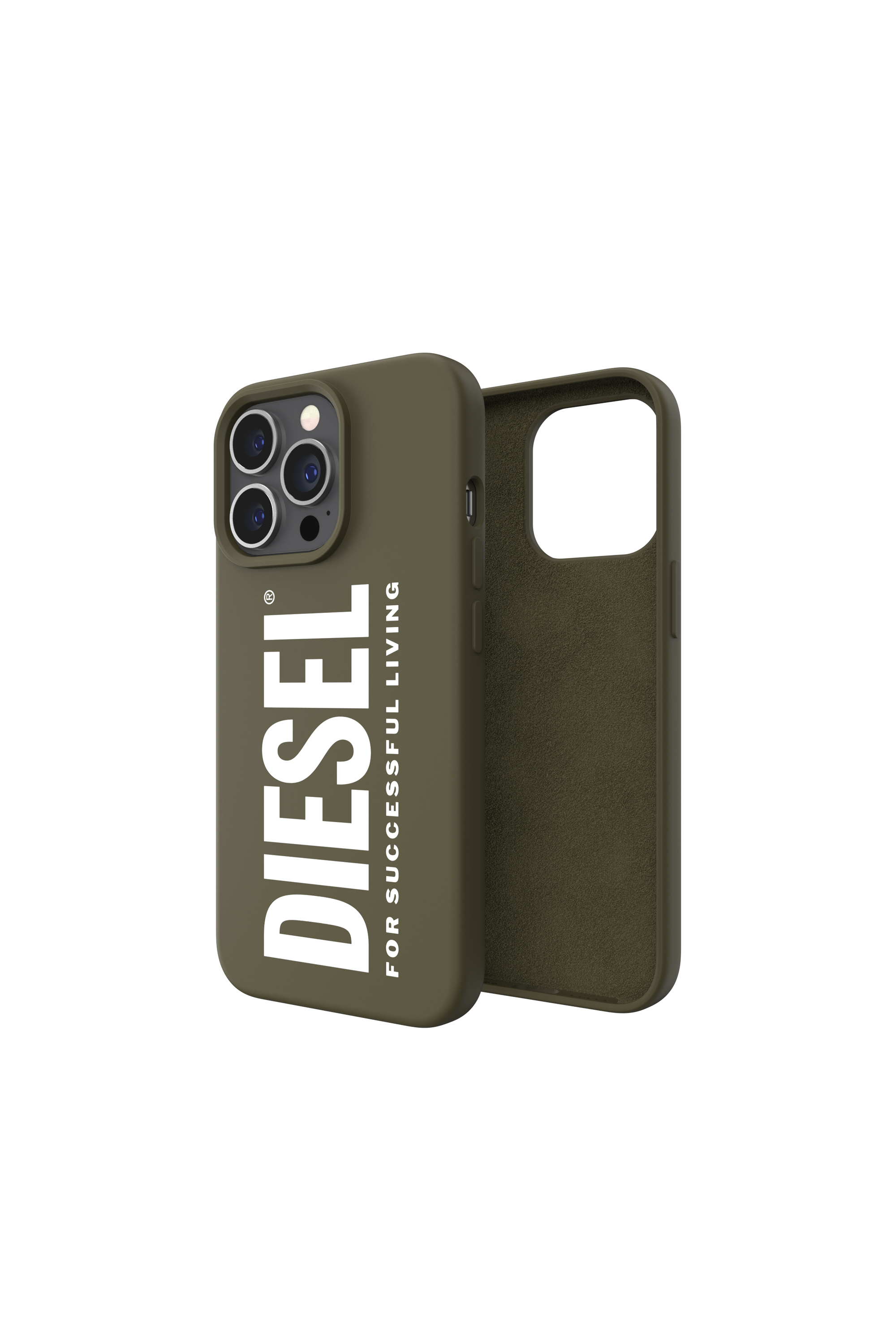 Diesel - 47166 SILICONE CASE, Unisex's Silicone case  for iPhone 13/13Pro in Military Green - 1