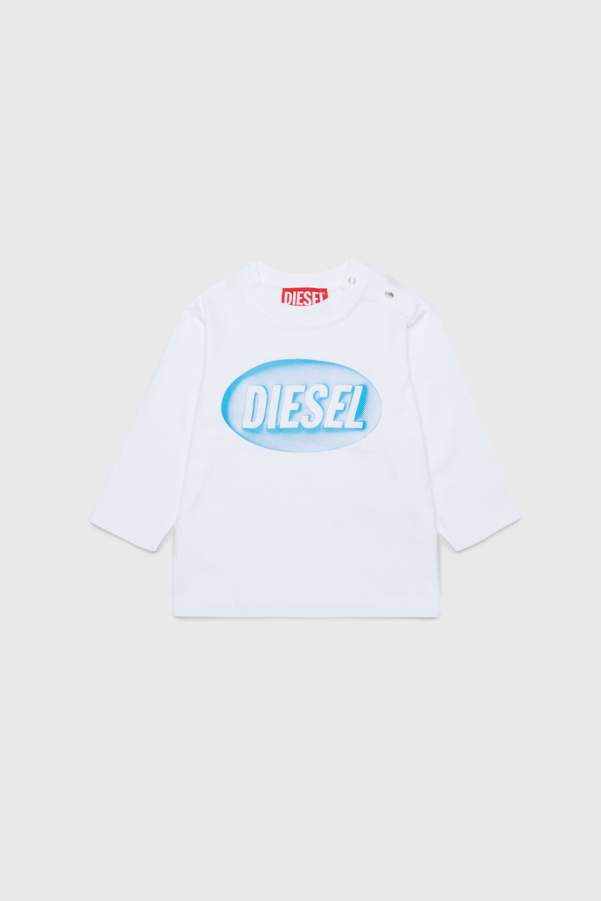 Diesel - TELMB, Man's Cotton T-shirt with logo print in White - 1