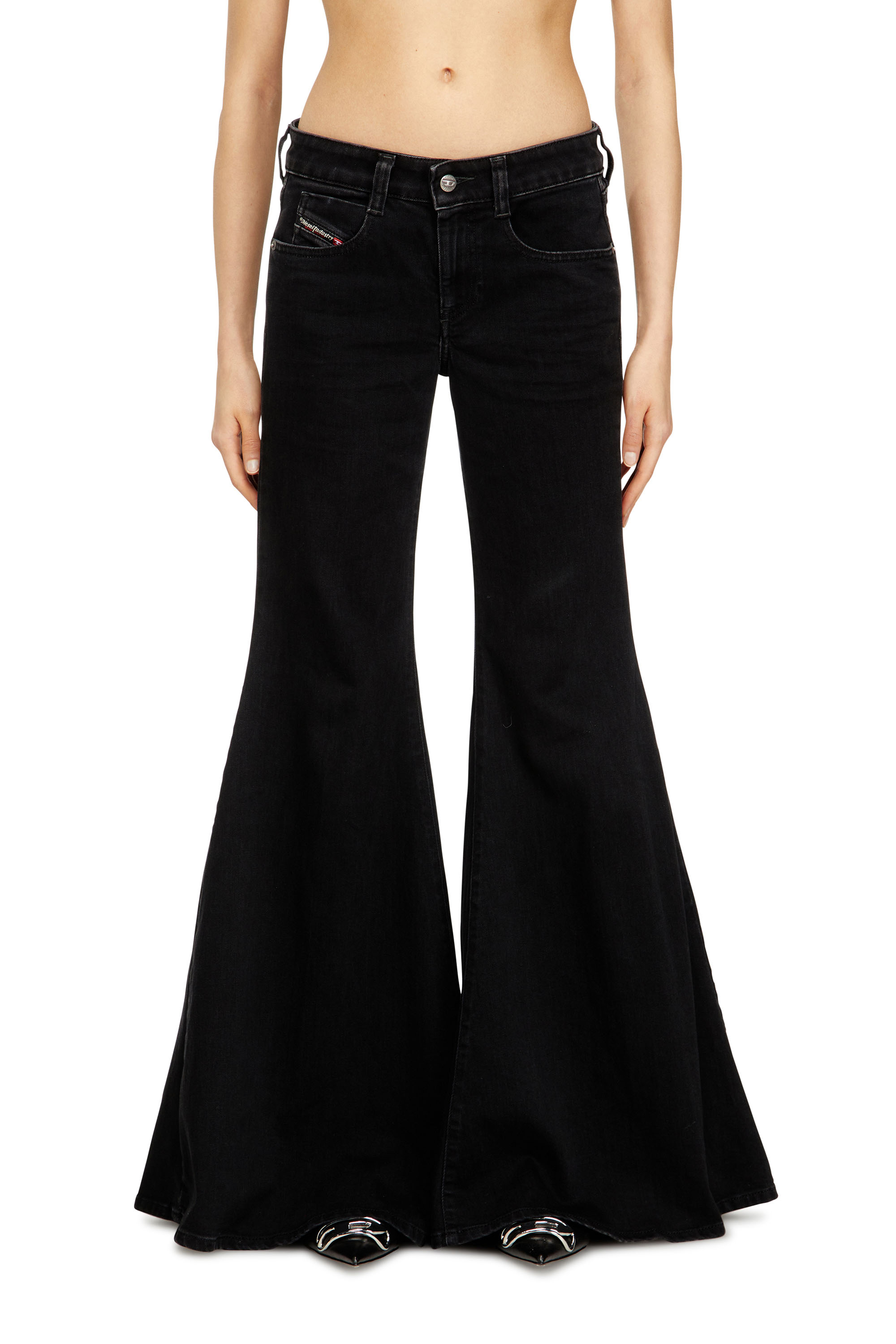 Diesel - Woman's Flare Jeans 1970 D-Bleess 09N89, Black/Dark grey - 1