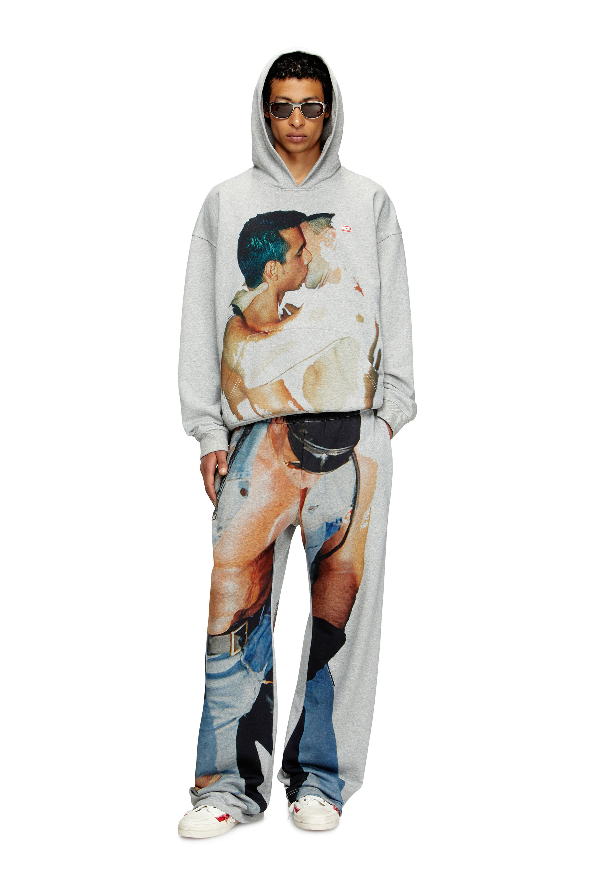 Diesel - PR-S-BOXT-HOOD-TOM25, Unisex's Hoodie with graphic print in Grey - 3