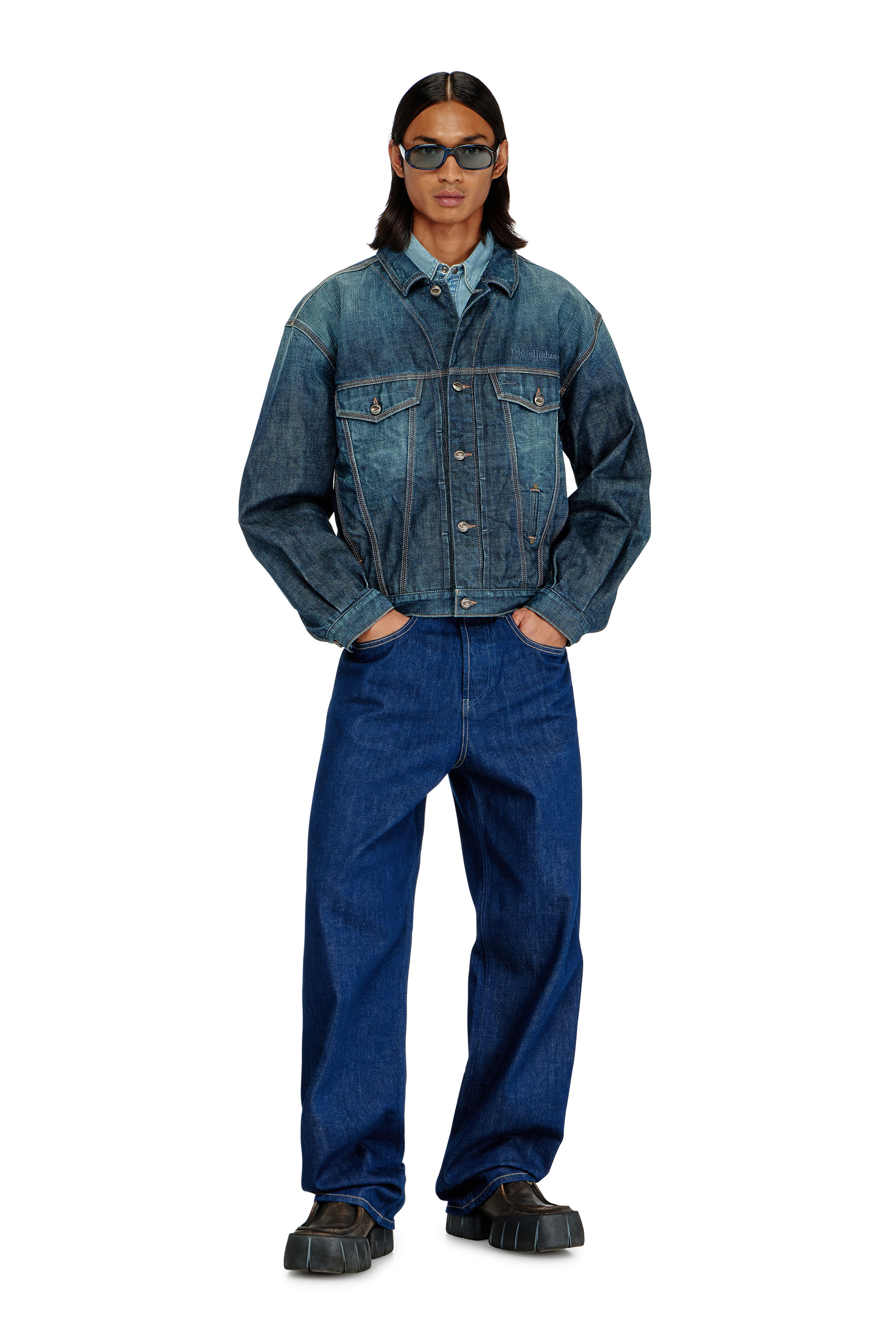 Diesel - Man's Relaxed Jeans 2001 D-Macro 09Q09, Dark Blue - 4