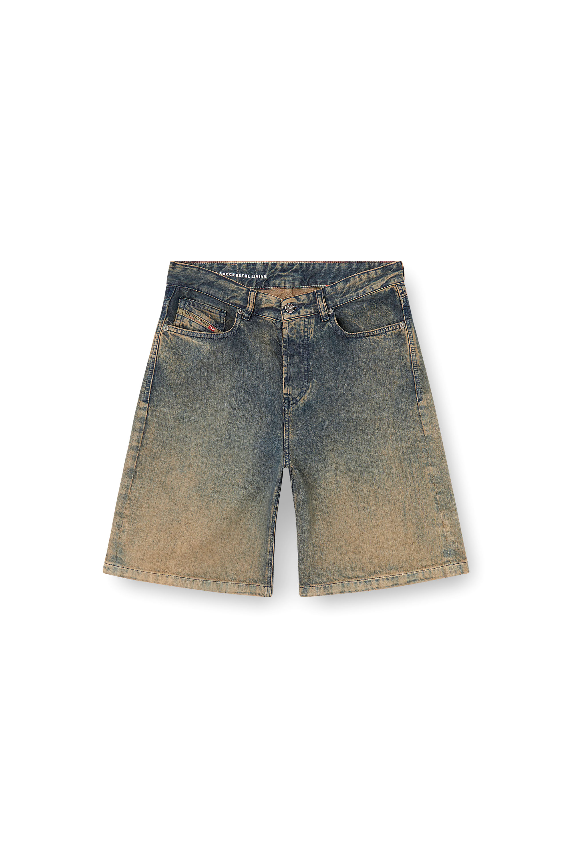 Diesel - DE-SIRE-SHORT-S, Woman's Shorts in fluid shaded denim in Dark Blue - 2