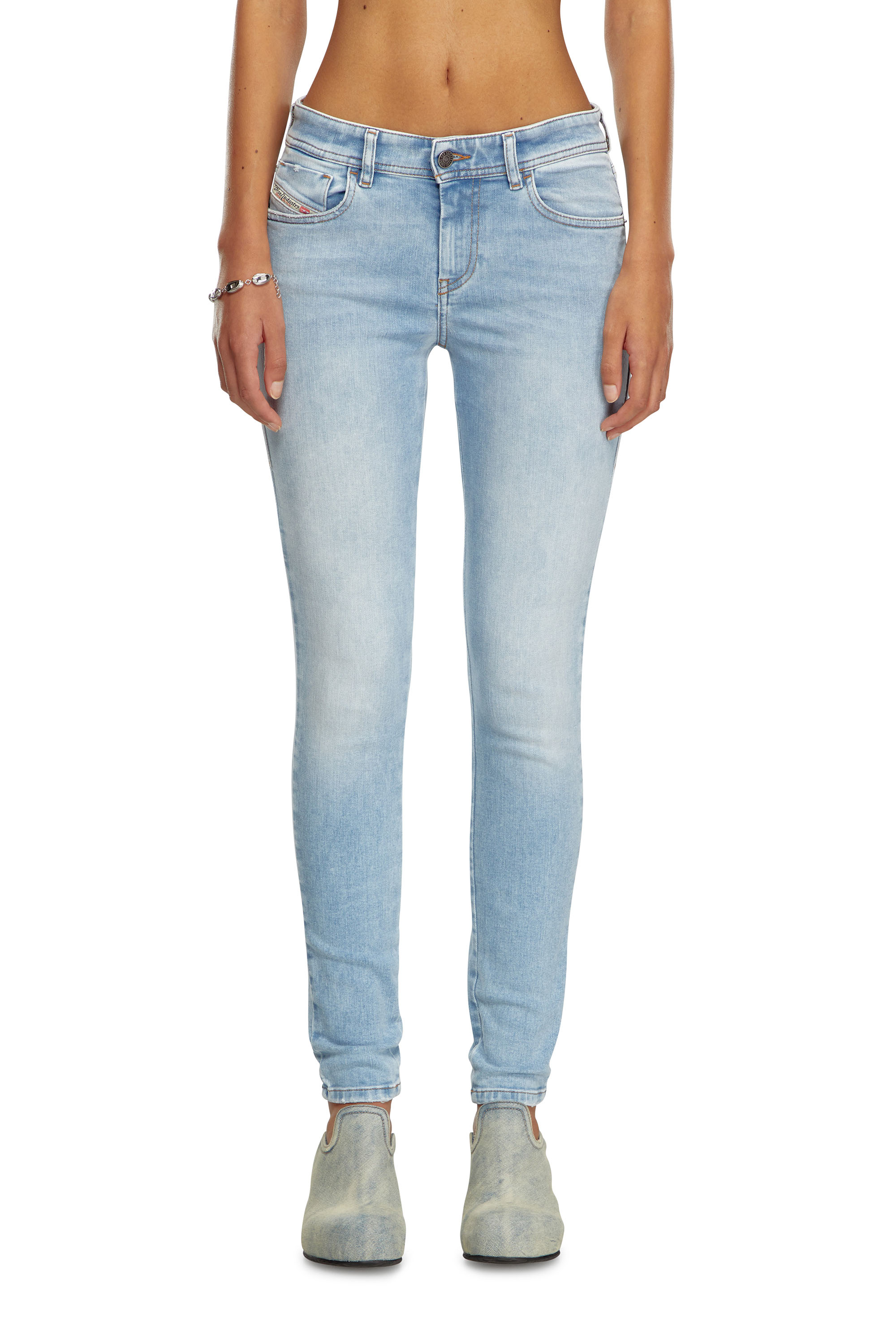 Diesel - Woman's Skinny Jeans 2017 Slandy 09J13, Light Blue - 3