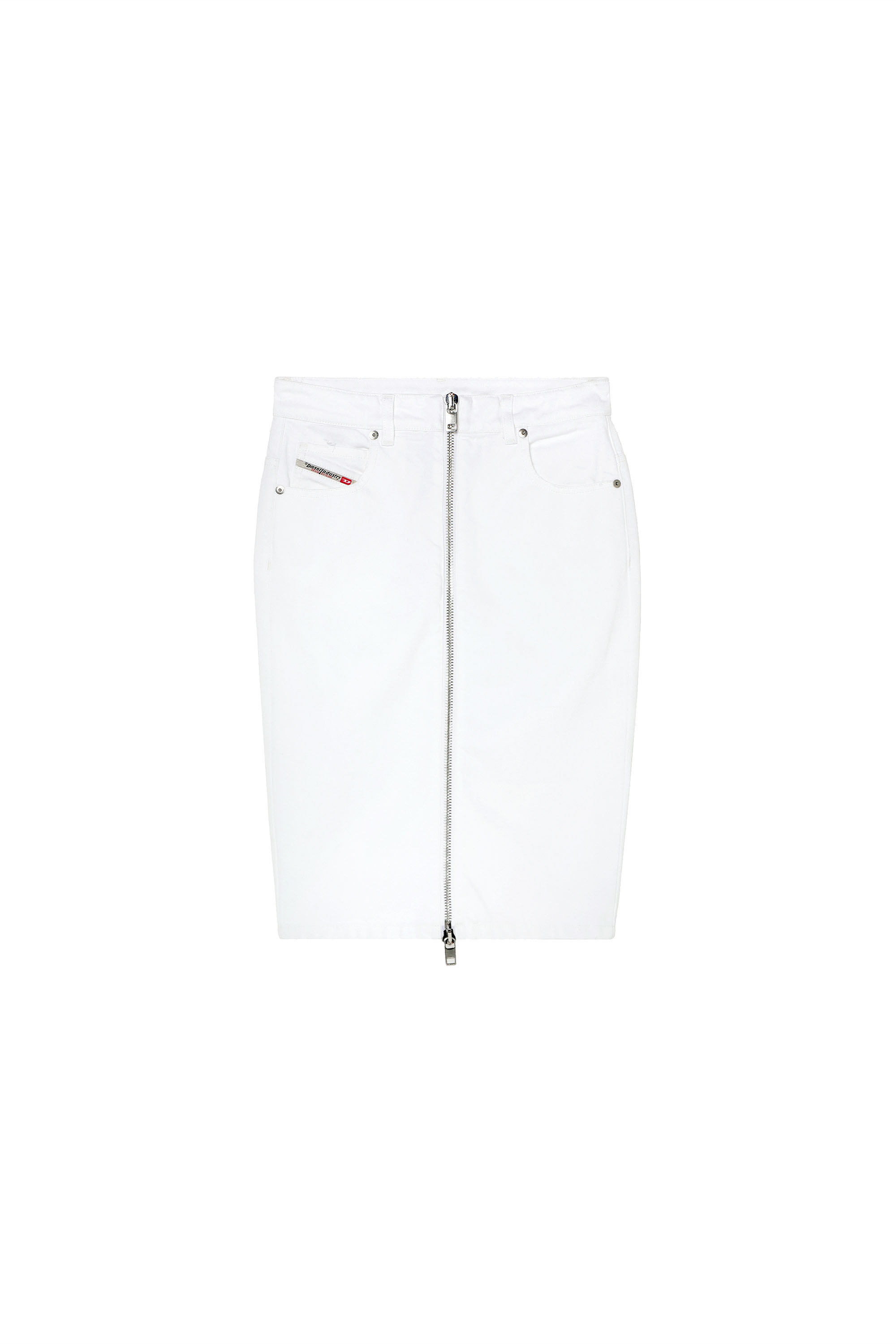 DE-PENCIL-ZIP, White - Skirts