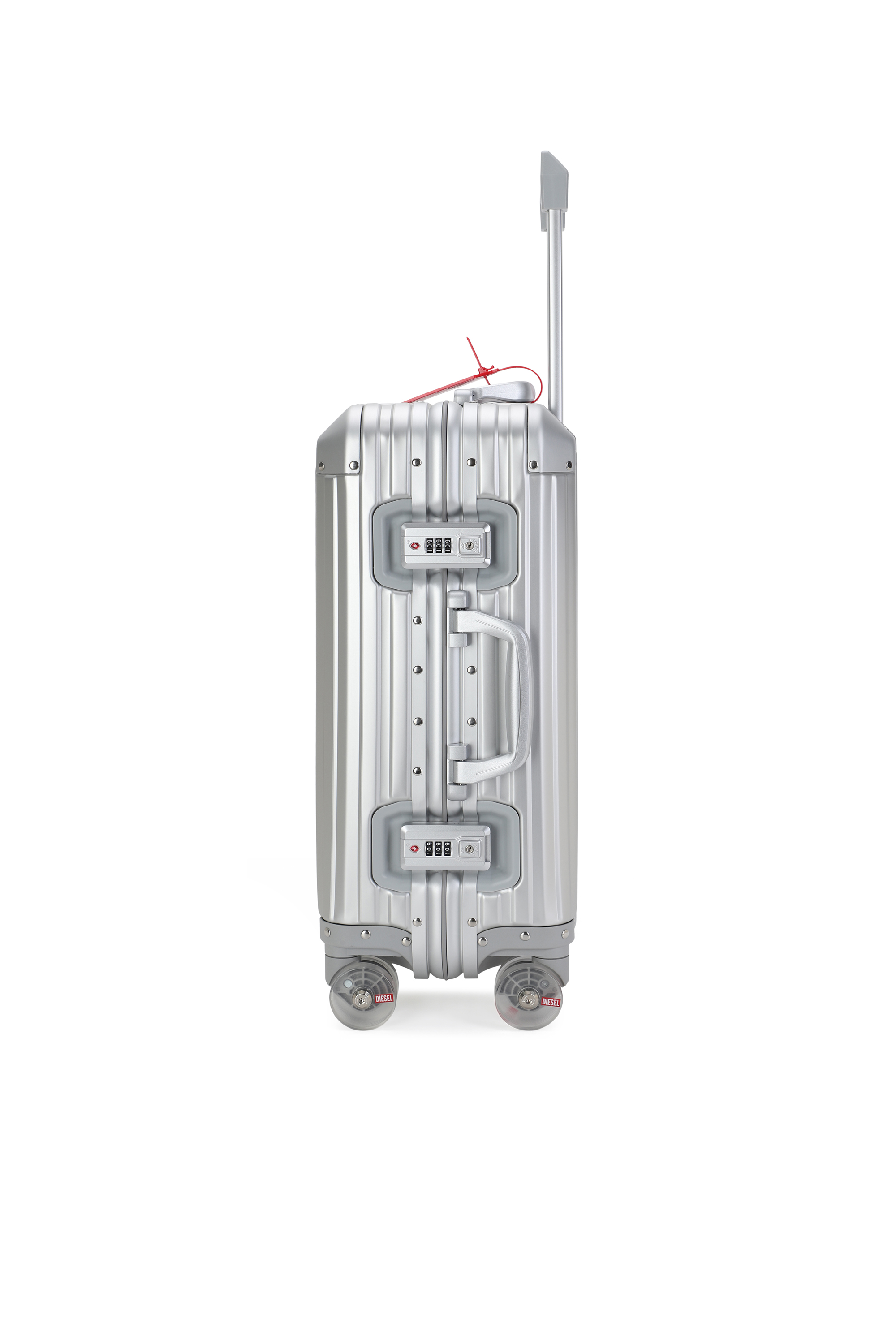 Diesel - DIESEL ALUMINUM TROLLEY- DSL002, Unisex's Aluminum suitcase size S in Silver - 4