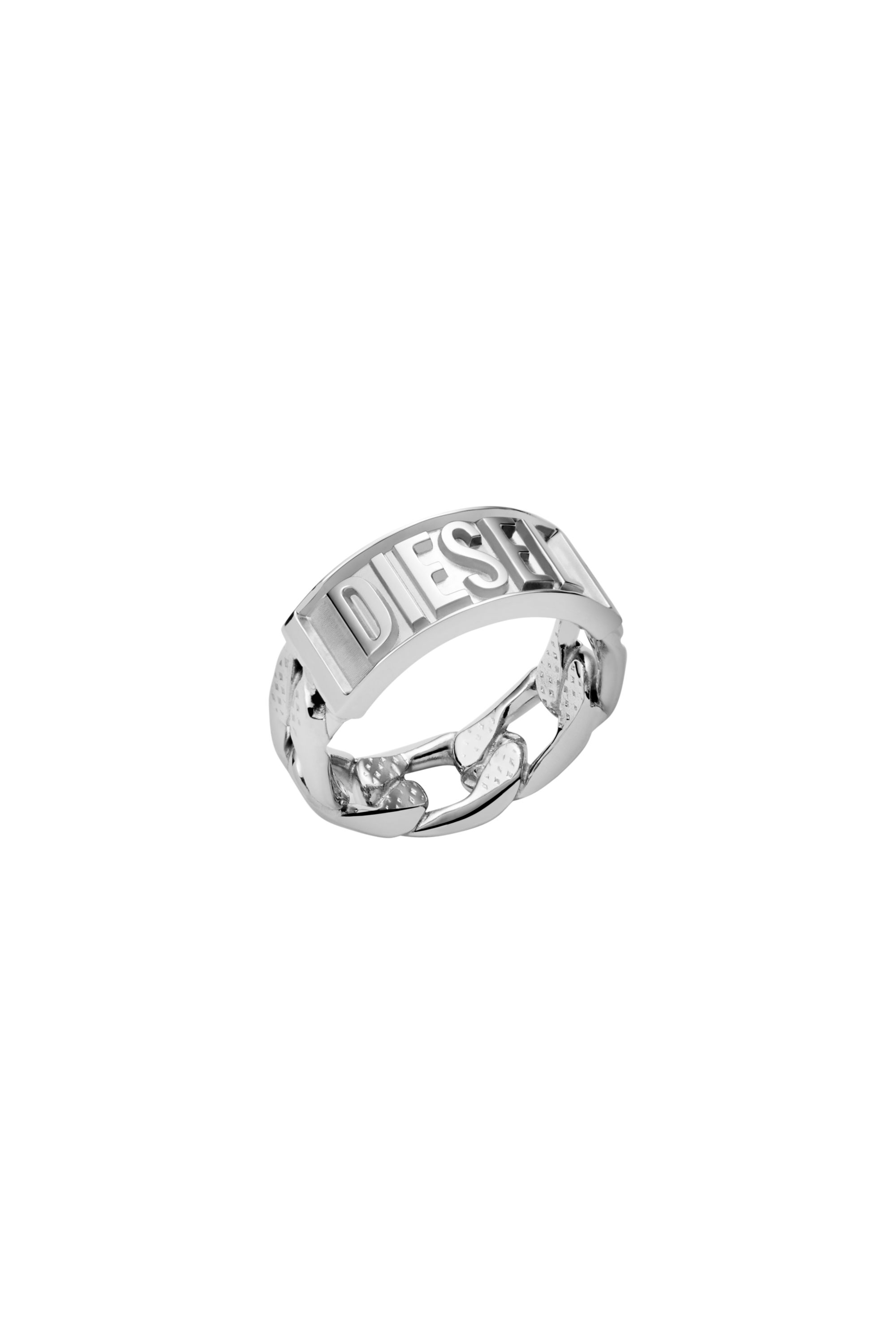 Diesel - DX1347, Man's Stainless steel band ring in Silver - 1