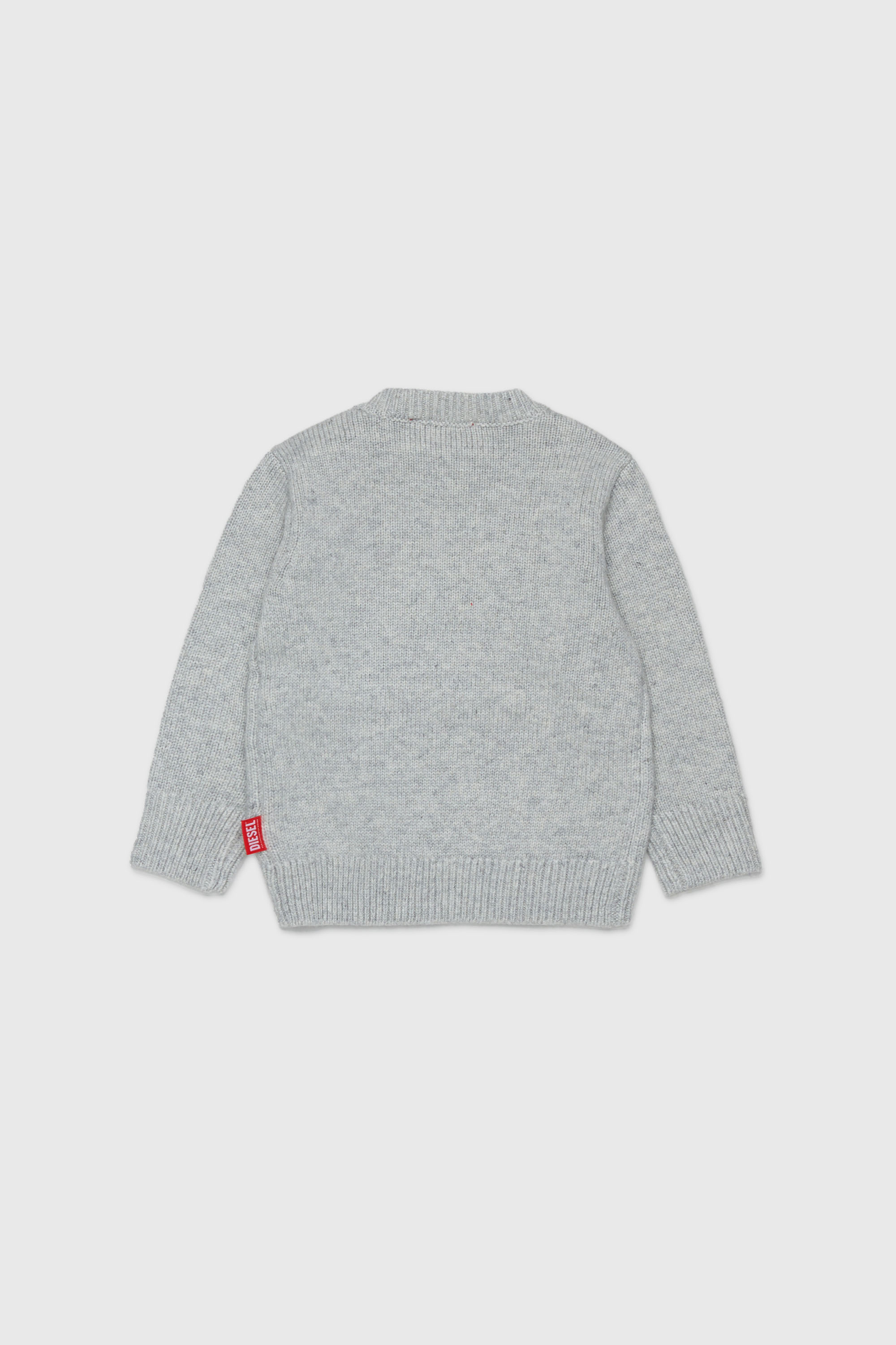 Diesel - KOMYB, Man's Cashmere-enriched jumper with big Oval D in Grey - 2