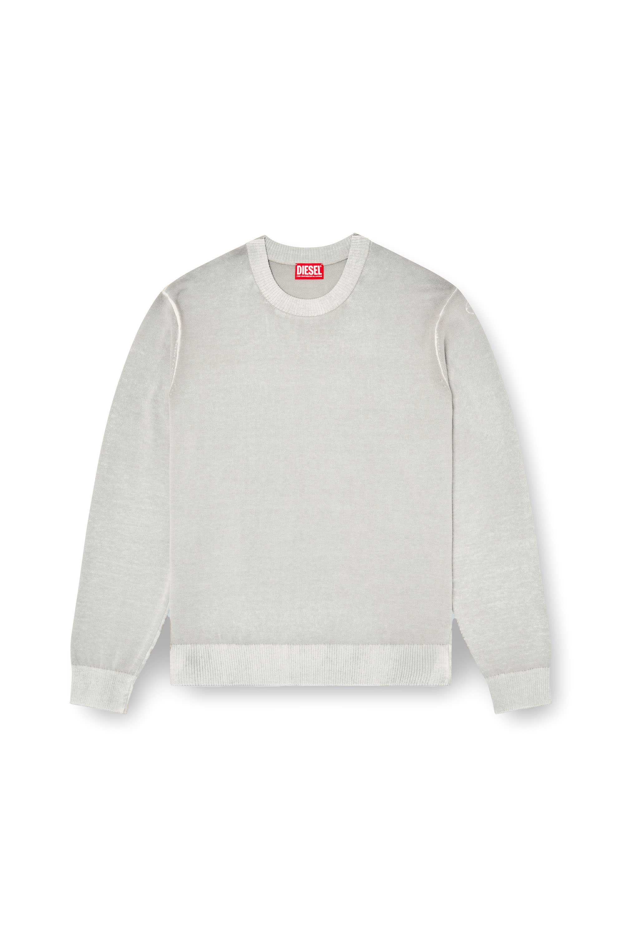 Diesel - K-LARENCE-B, Man's Reverse-print cotton jumper in Light Grey - 3