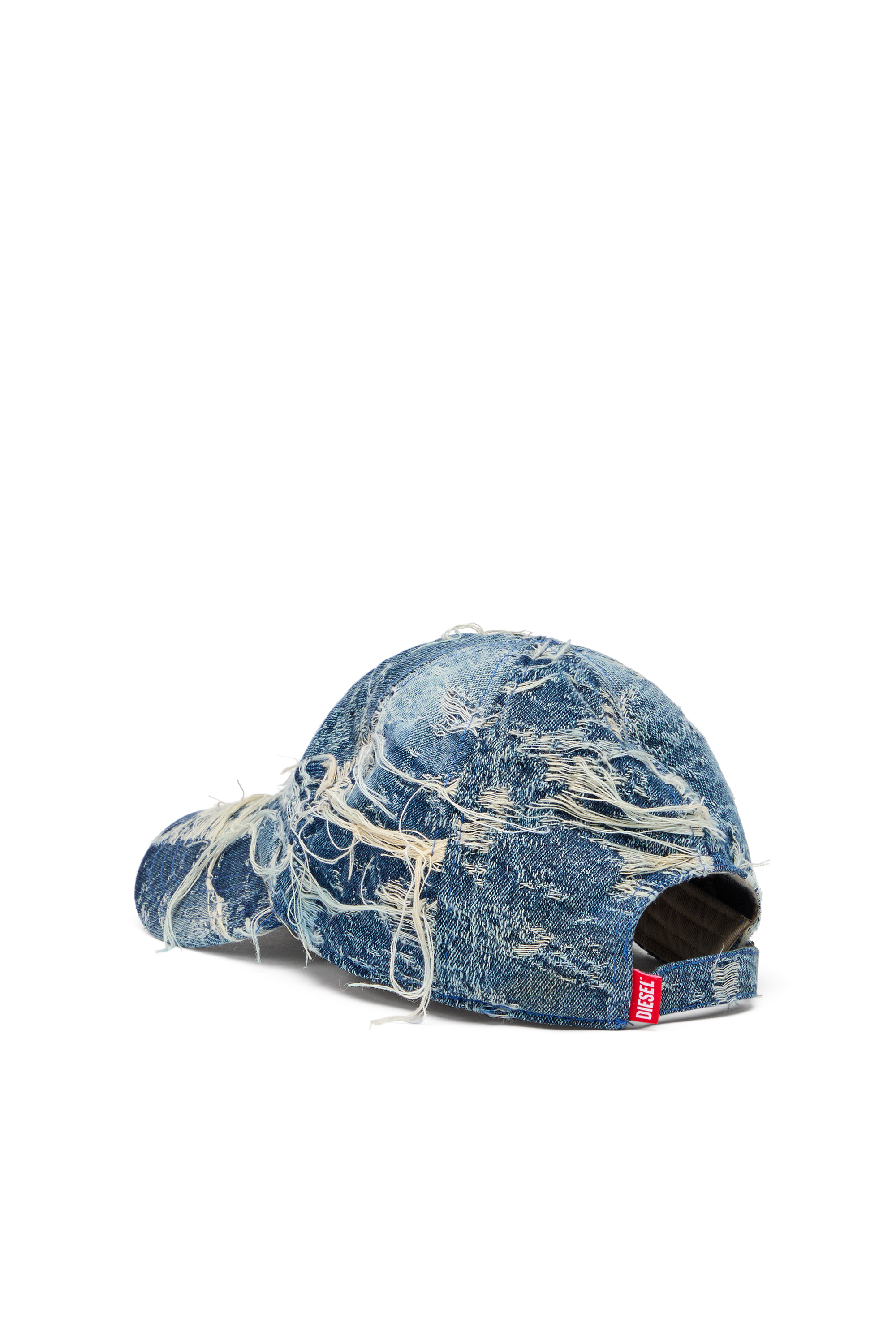 Diesel - C-ASSIDY, Man's Baseball cap in distressed denim in Blue - 2