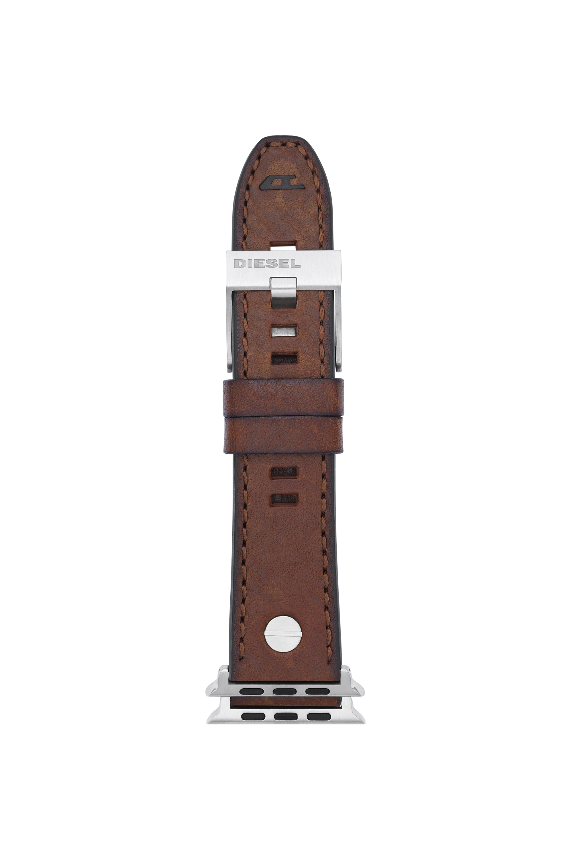 Diesel - DSS002, Unisex's Leather Band for Apple Watch®, 42mm, 44mm, 45mm in Brown - 1