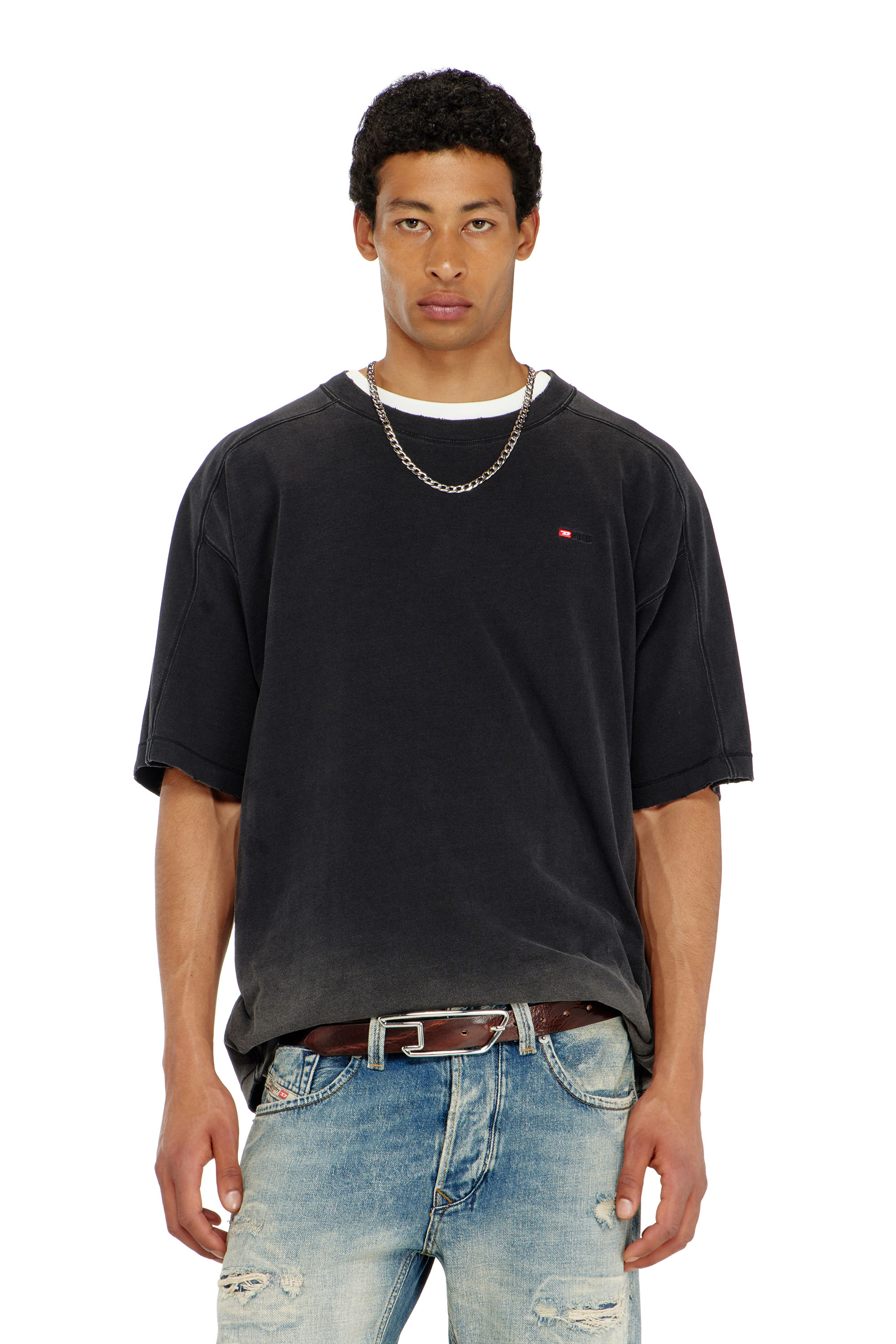 Diesel - T-CROX, Man's Cotton T-shirt with degrad&eacute; effect in null - 3