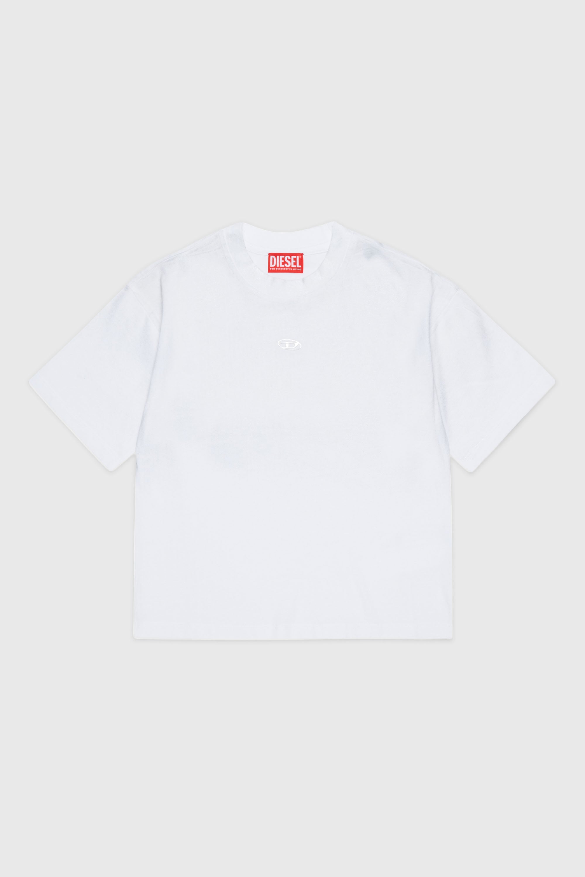 Diesel - TANORMYS2, Woman's Cotton T-shirt with tonal Oval D embroidery in White - 1
